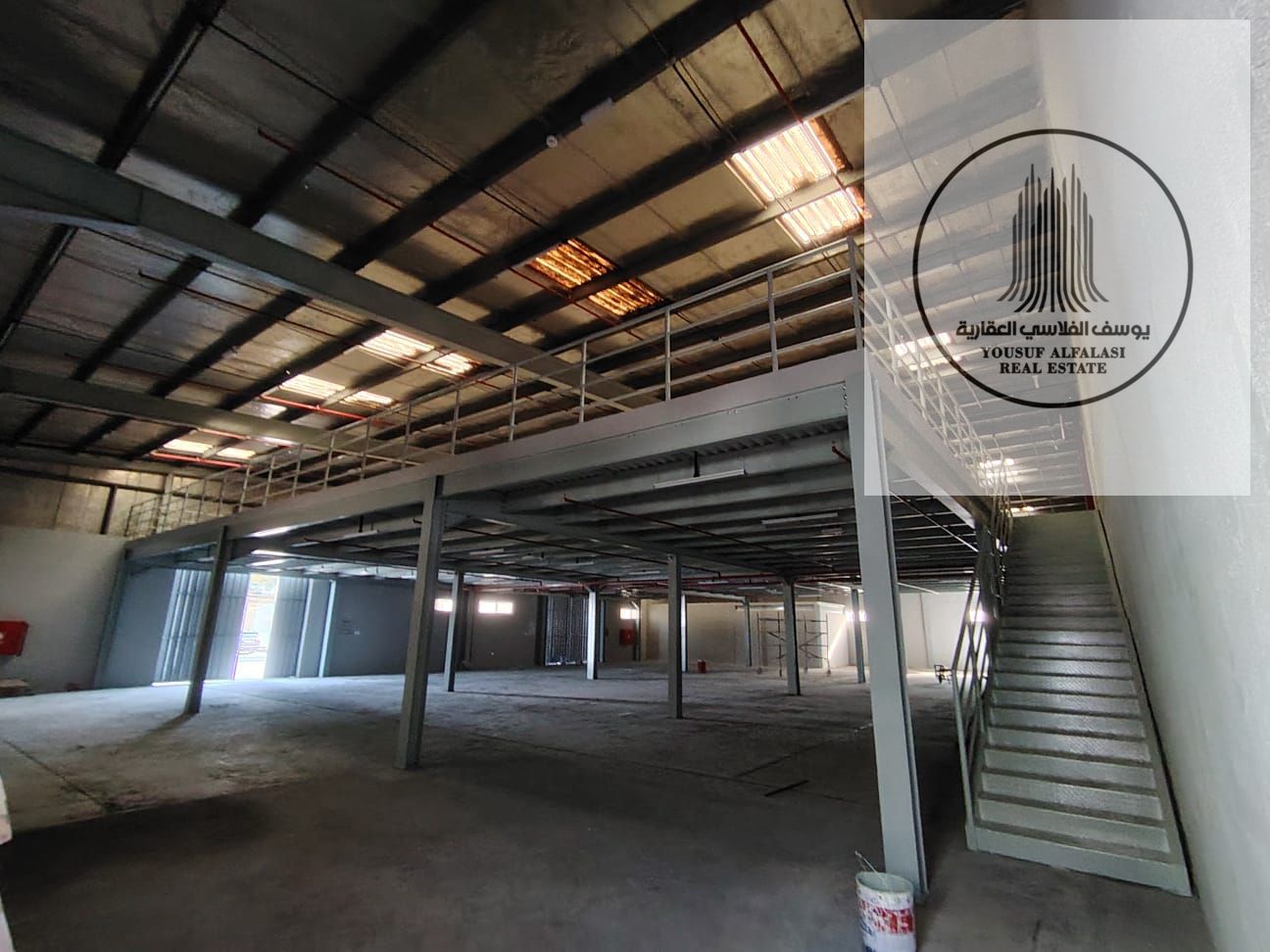 Warehouse for rent in Al Jurf Industrial Area, 14,960 sq m, mezzanine, 3-phase 20 kW electricity. Price: 700,000