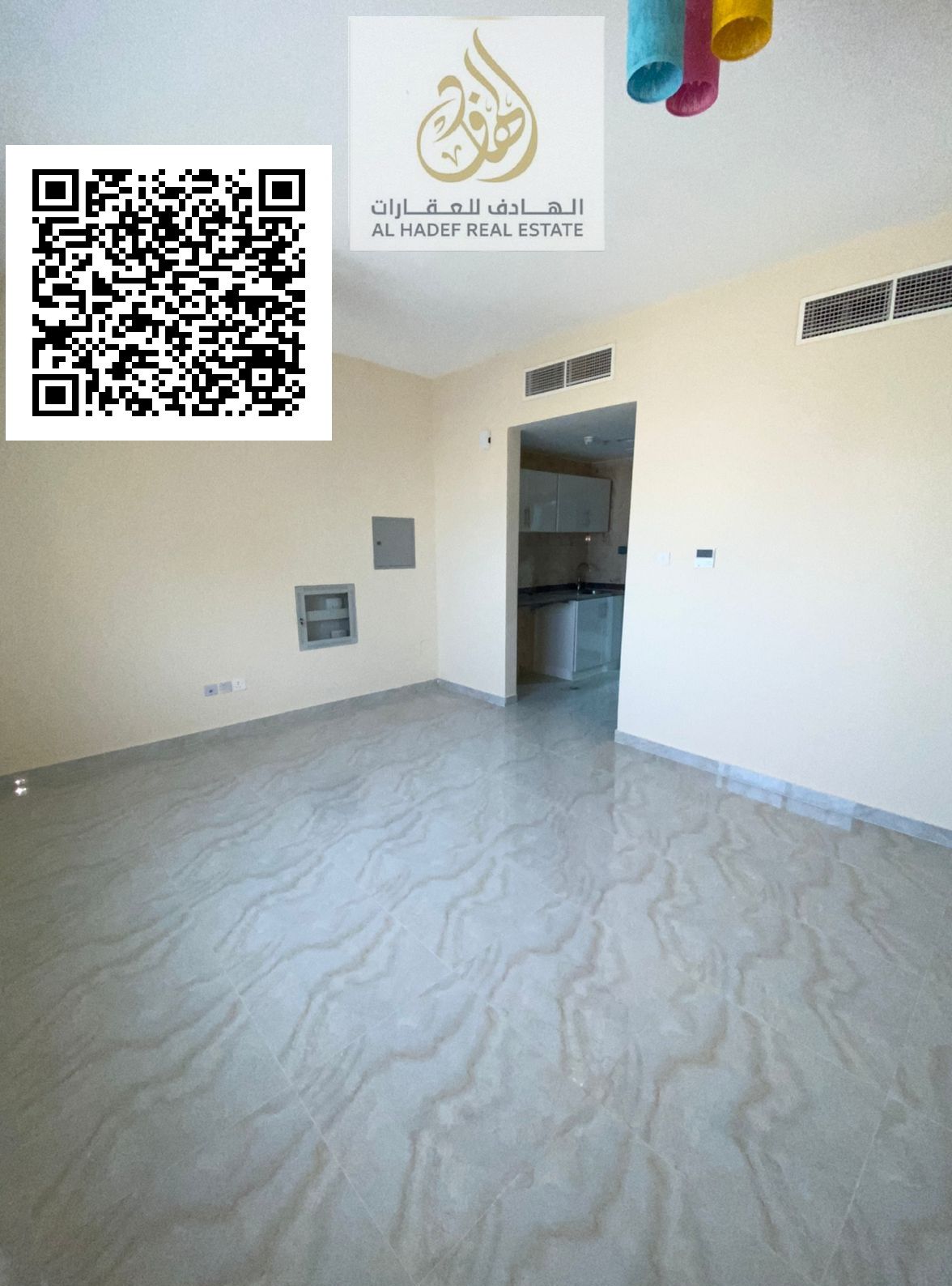 A brand new studio apartment is available for rent in a newly constructed building located in Al Jurf 3, Ajman. This property is ideal for individuals