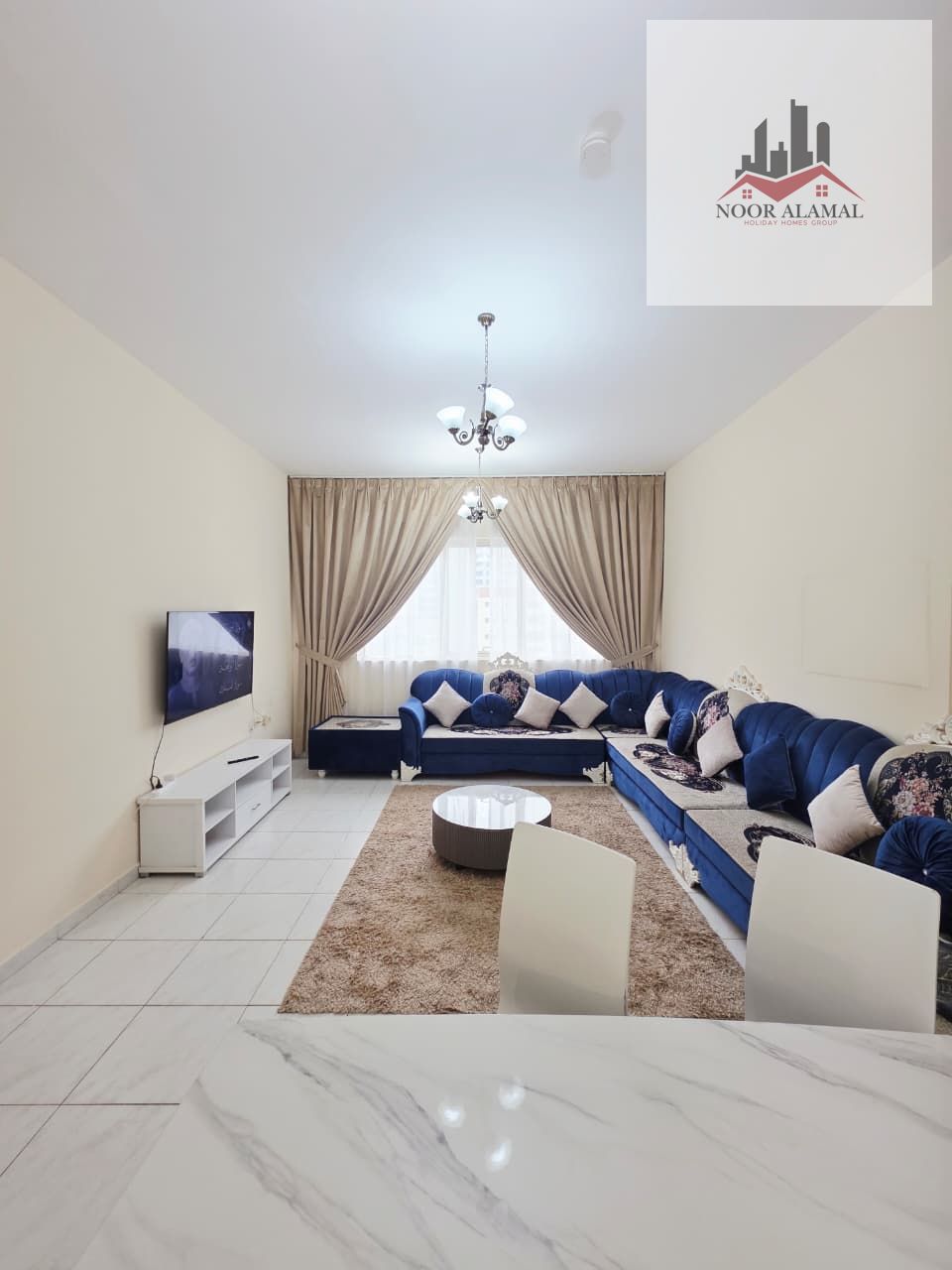 For Rent – Sharjah (Al Taawun Area) Al Taawun Street, near Oriana Hospital Fully Furnished Apartment – Super Deluxe 1 Bedroom & Living Room