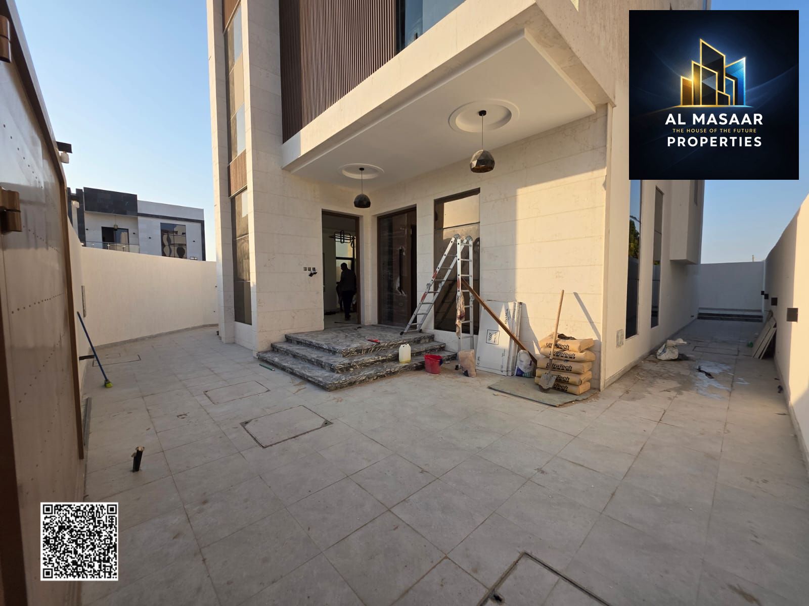 Luxury corner villa for sale in Al Helio 2, Ajman. A unique opportunity to own a corner villa with an elegant design and stylish finishes, located in