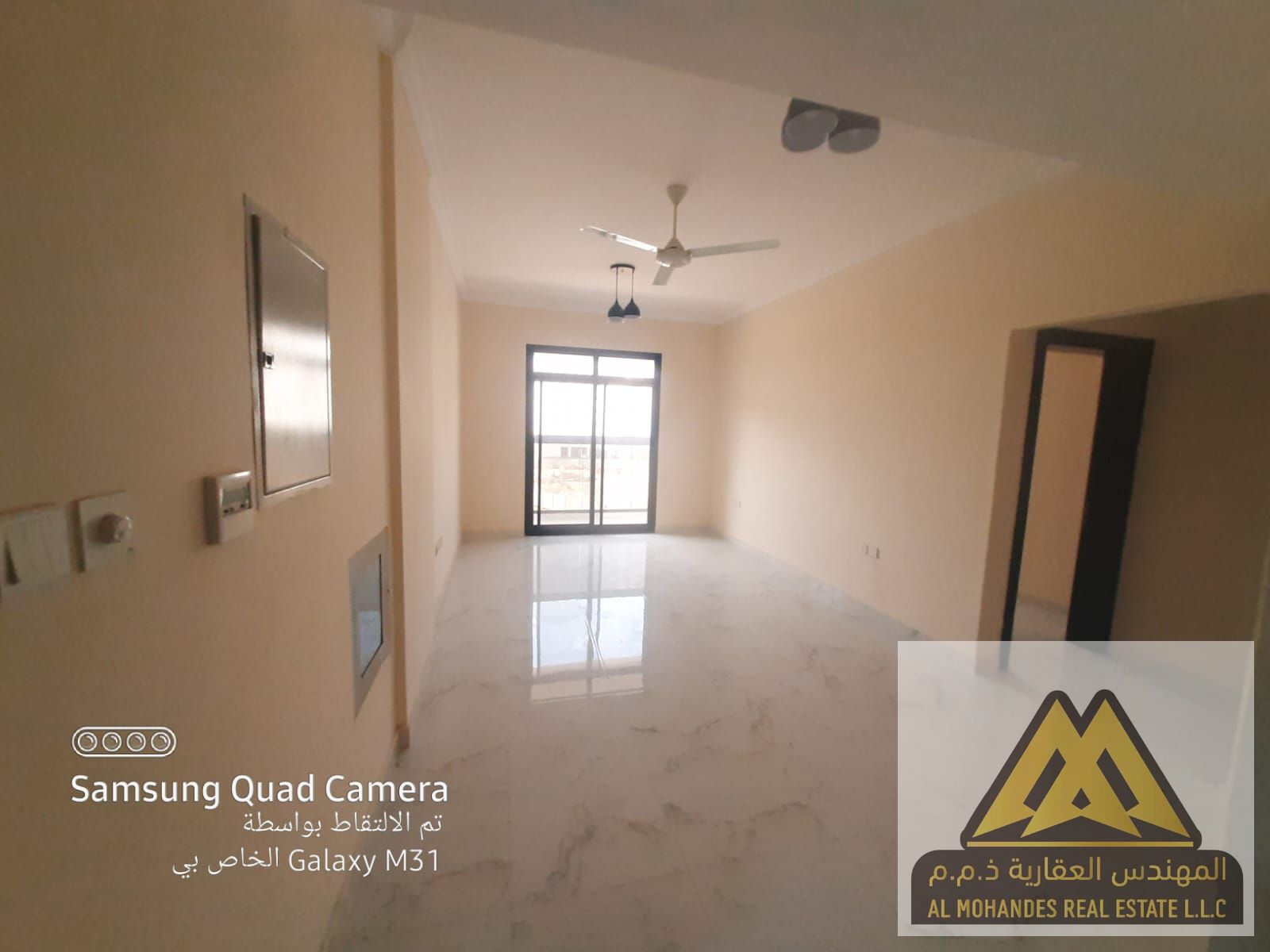 One bedroom and living room with a comfortable layout, balcony, and two bathrooms.