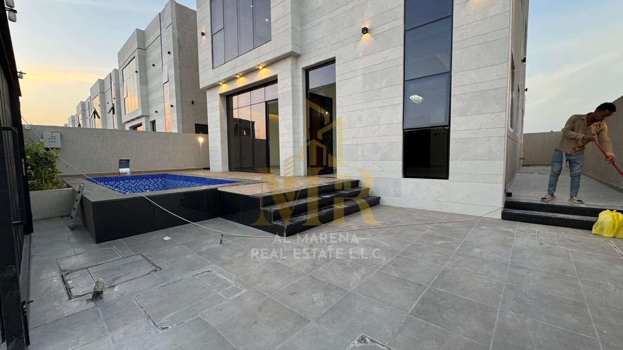 Luxury Modern Villa for Sale with Swimming Pool – Al Helio 2, Ajman | Strategically Located on Sheikh Khalifa Road, Price Includes Registration Fees