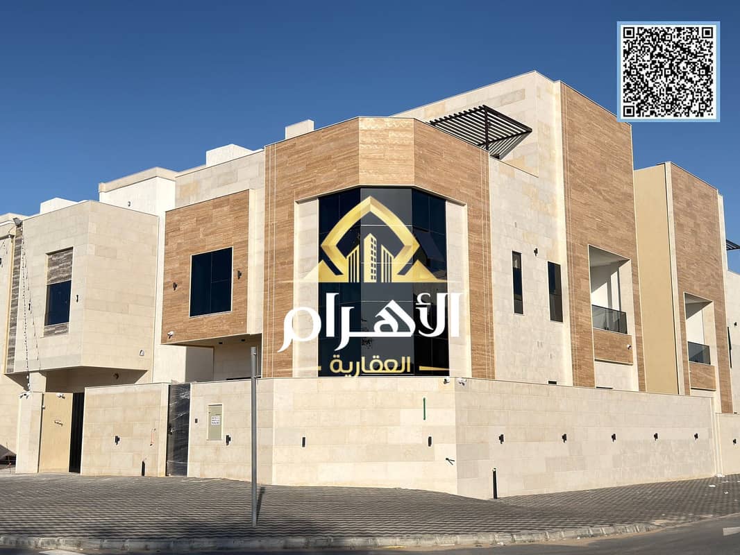 Villa with all registration and ownership fees included, on the main street, ready to move in, in one of the most prestigious areas of Ajman, freehold