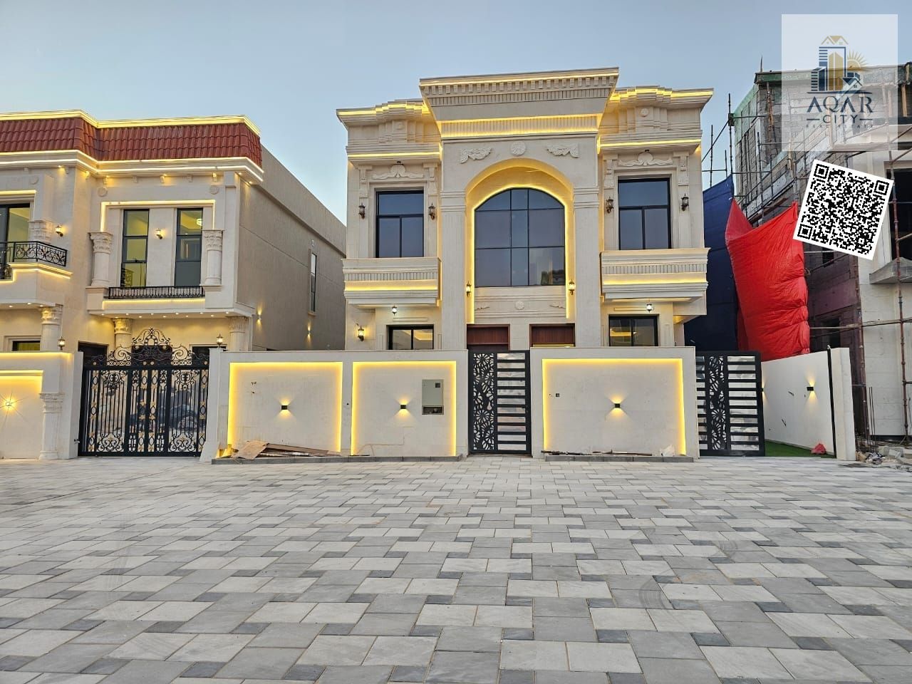 **A strategic location near all services A special location directly opposite the mosque, including registration and ownership fees, central air conditioning, a mansion in the roof with a waterfall and a beautiful sitting area and high-quality finishi