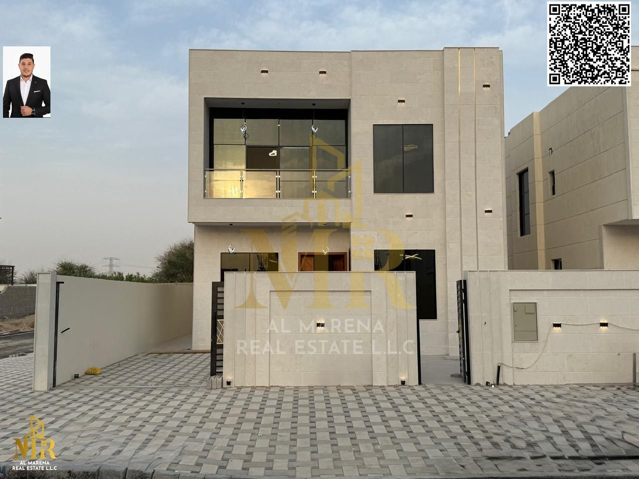 Villa for sale in Ajman, Al Helio area, including registration fees. 3 master bedrooms, majlis, living room, and maid's room. Freehold ownership for a