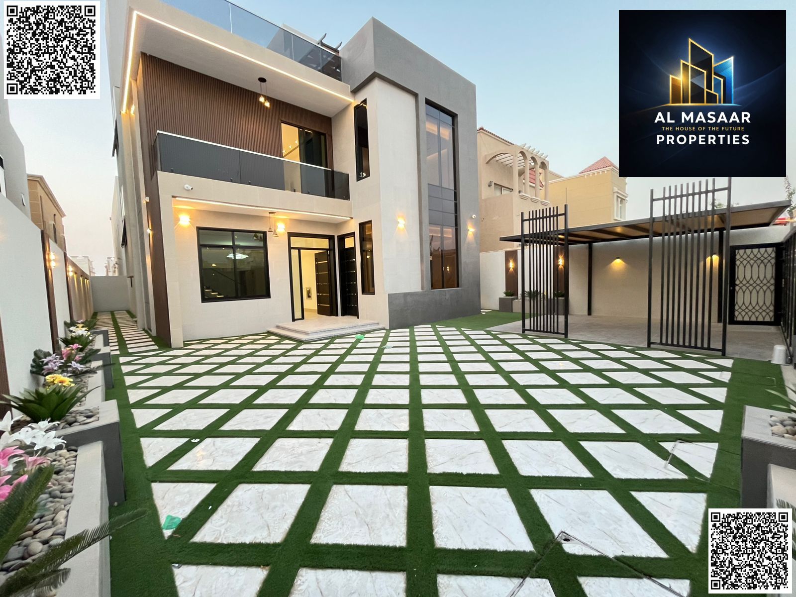 Own a residential/commercial villa on the main street, featuring 6 rooms, a rooftop terrace, and a garden, at a price that includes electricity, air c