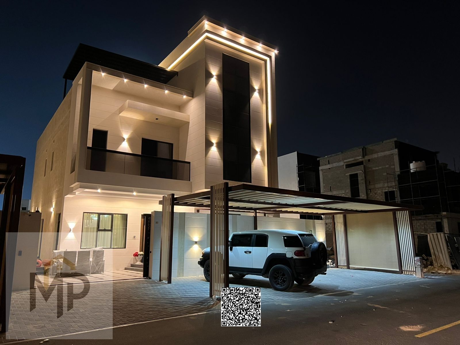 He owns a villa in Ajman, including fees, electricity, water, air conditioning and furniture, first occupant, with lifetime ownership and inheritance.