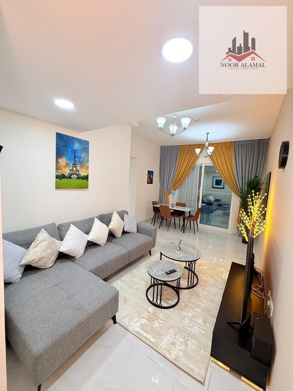 Sharjah, Al Taawun, two bedrooms and a living room, first occupancy, fully furnished with super deluxe hotel-style furniture.