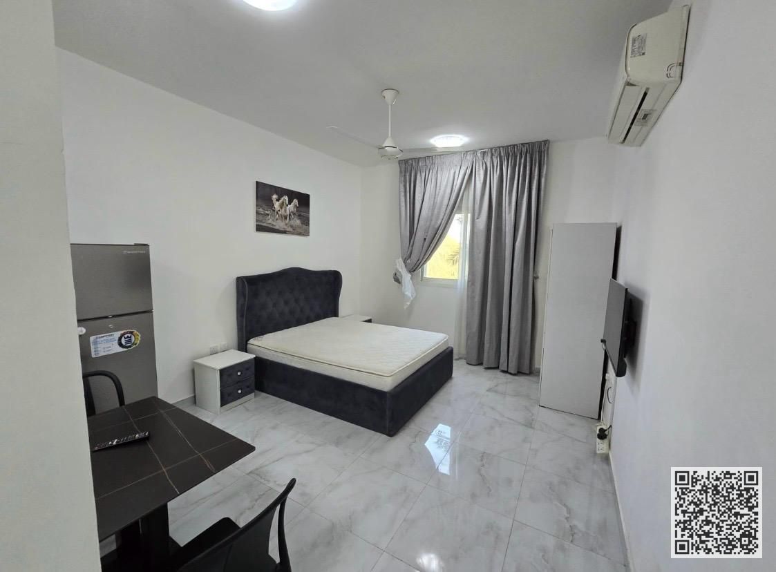 Fully furnished studio apartment for monthly rent in Ajman, Al Rawda 3 - Alexandria Street Includes bills and internet Ready to move in