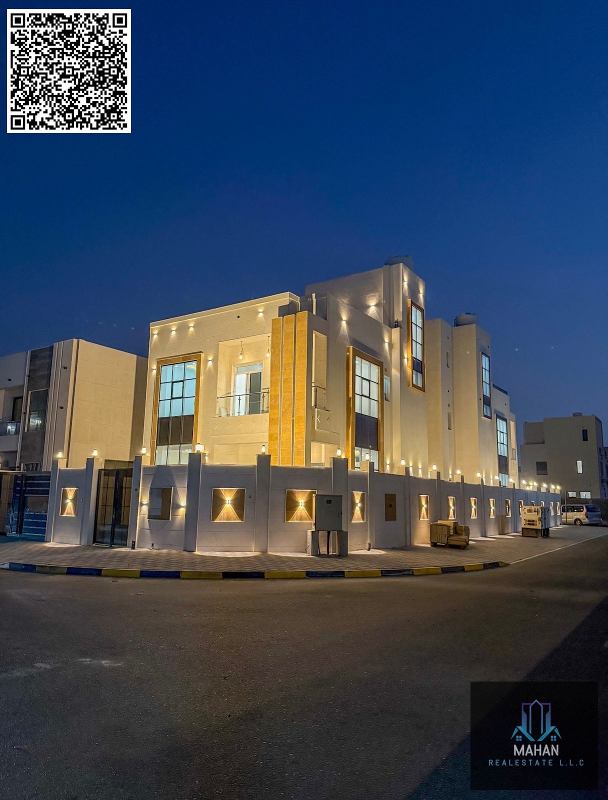 A luxurious corner villa on two streets, featuring a modern design, high-end finishes, and a garden, all at a special price. An exceptional ownership