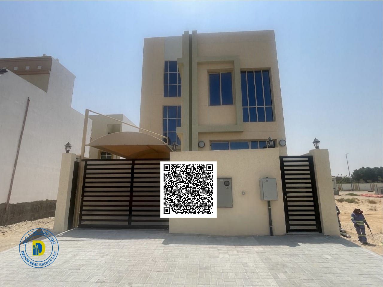 Luxury villa in Al Zahia, 3 bedrooms, electricity, water, and air conditioning included.