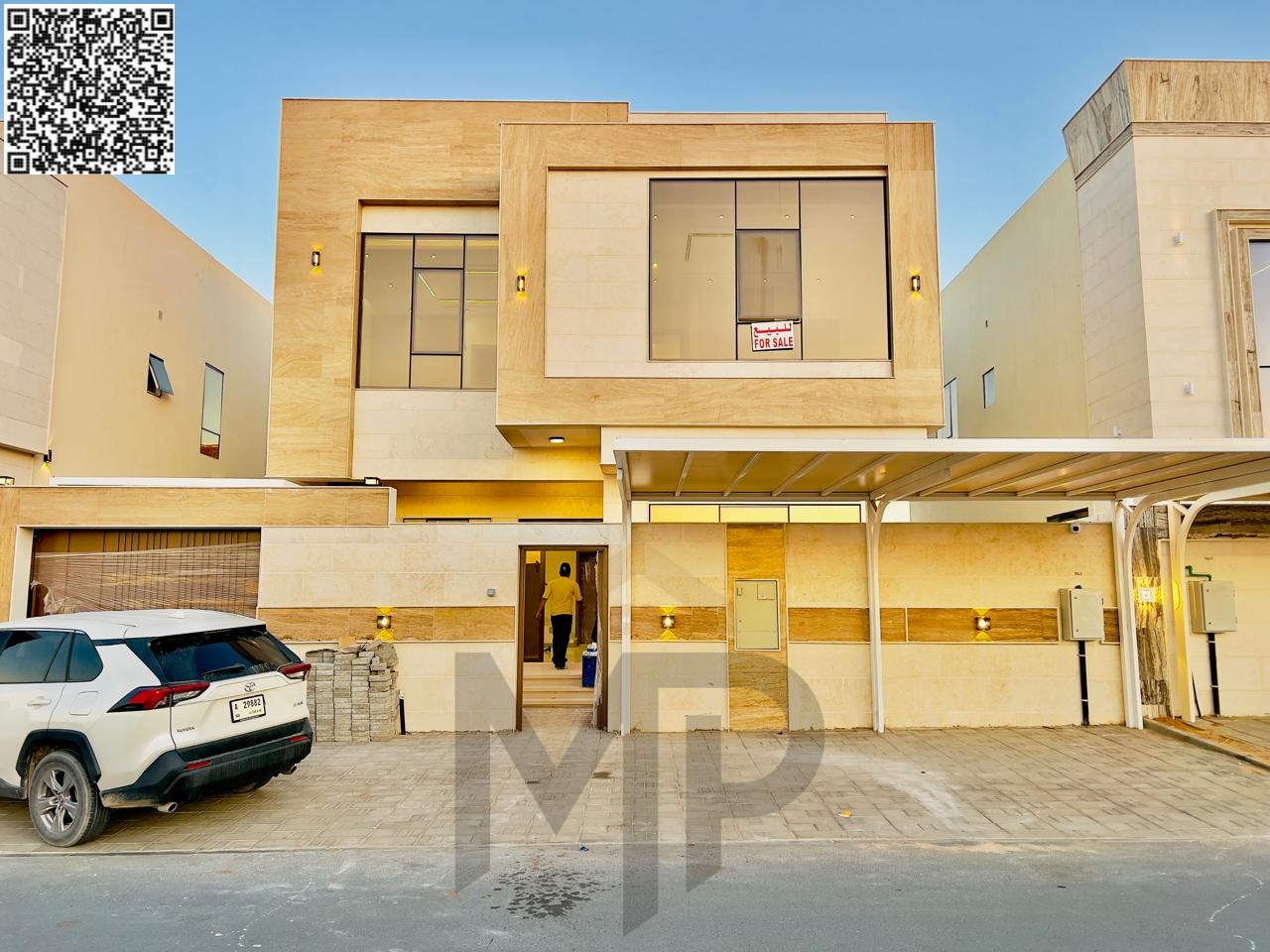 For sale – Modern villa in the prestigious Al Zahia neighborhood, includes water, electricity, central air conditioning, ready to move in, freehold ow