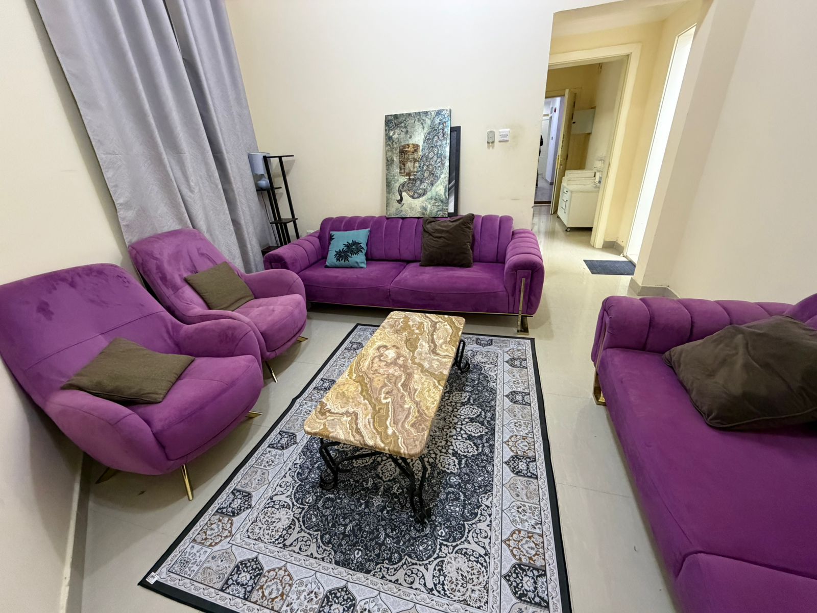 One bedroom and living room in Al Nakheel for monthly rent