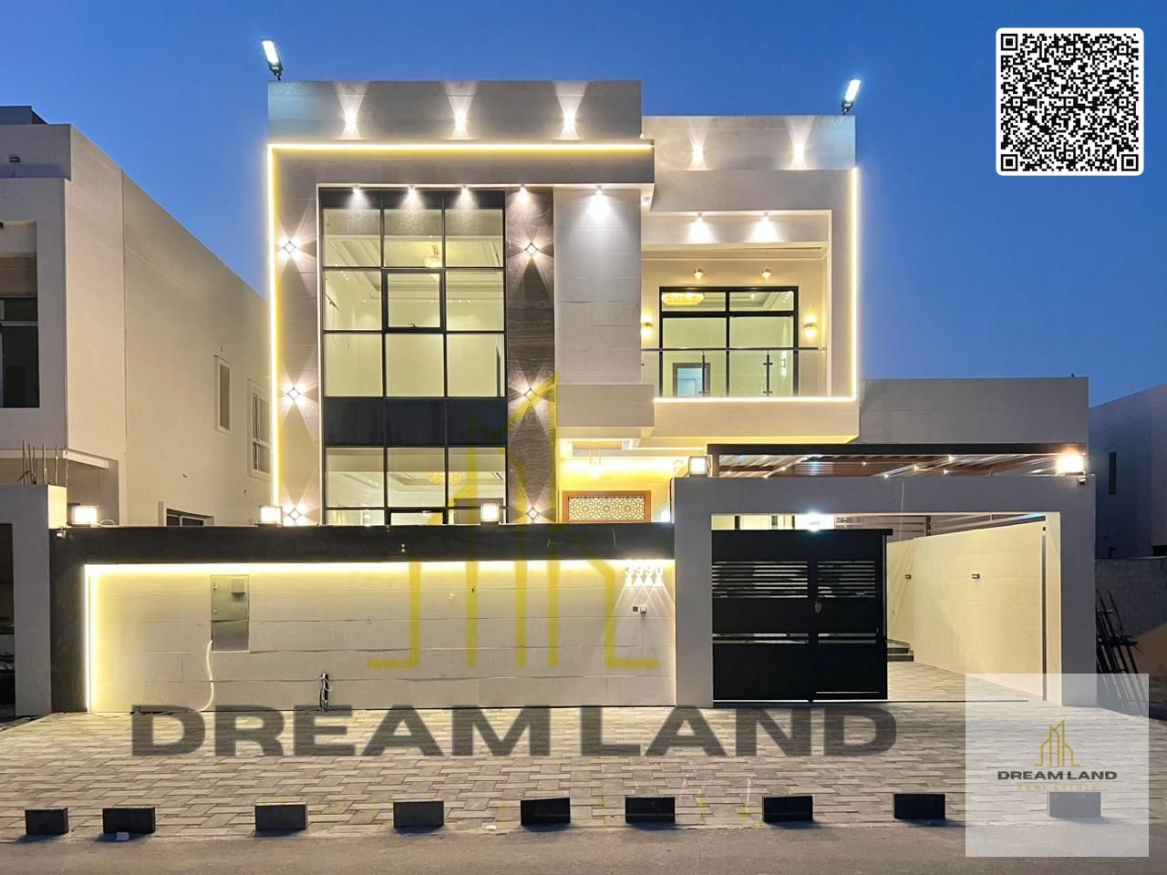 Luxury villa for sale - Al Helio 2 - Ajman - Ground floor + First floor + Roof - Luxury finishes - No registration fees - No annual fees - No service