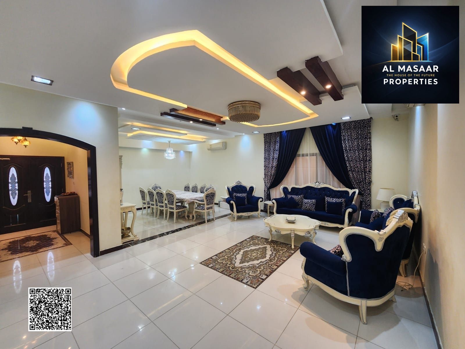 For sale: Luxury corner villa in Al Rawdah 1, opposite the mosque, with an external annex. Price includes electricity, air conditioning, and water.