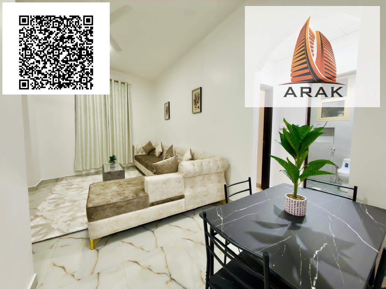 Fully Furnished 1 Bedroom + Living Room for Monthly Rent Location: Ajman – Al Rashidiya 3 Al Aqsa Street