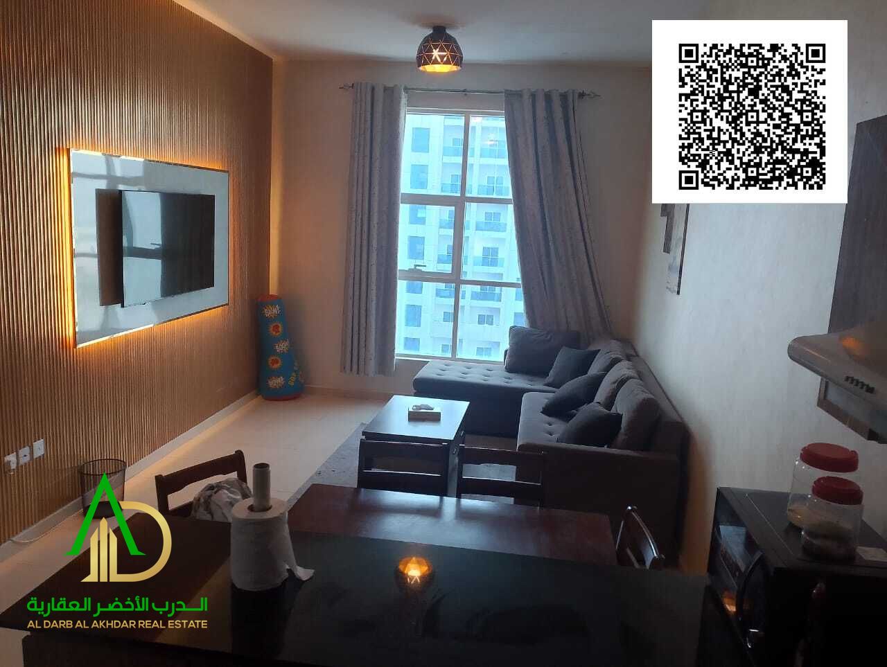 Own a one-bedroom apartment with living room in City Towers, Al Nuaimiya 3, near Al Safeer Mall and the British Schools, offering a modern lifestyle i