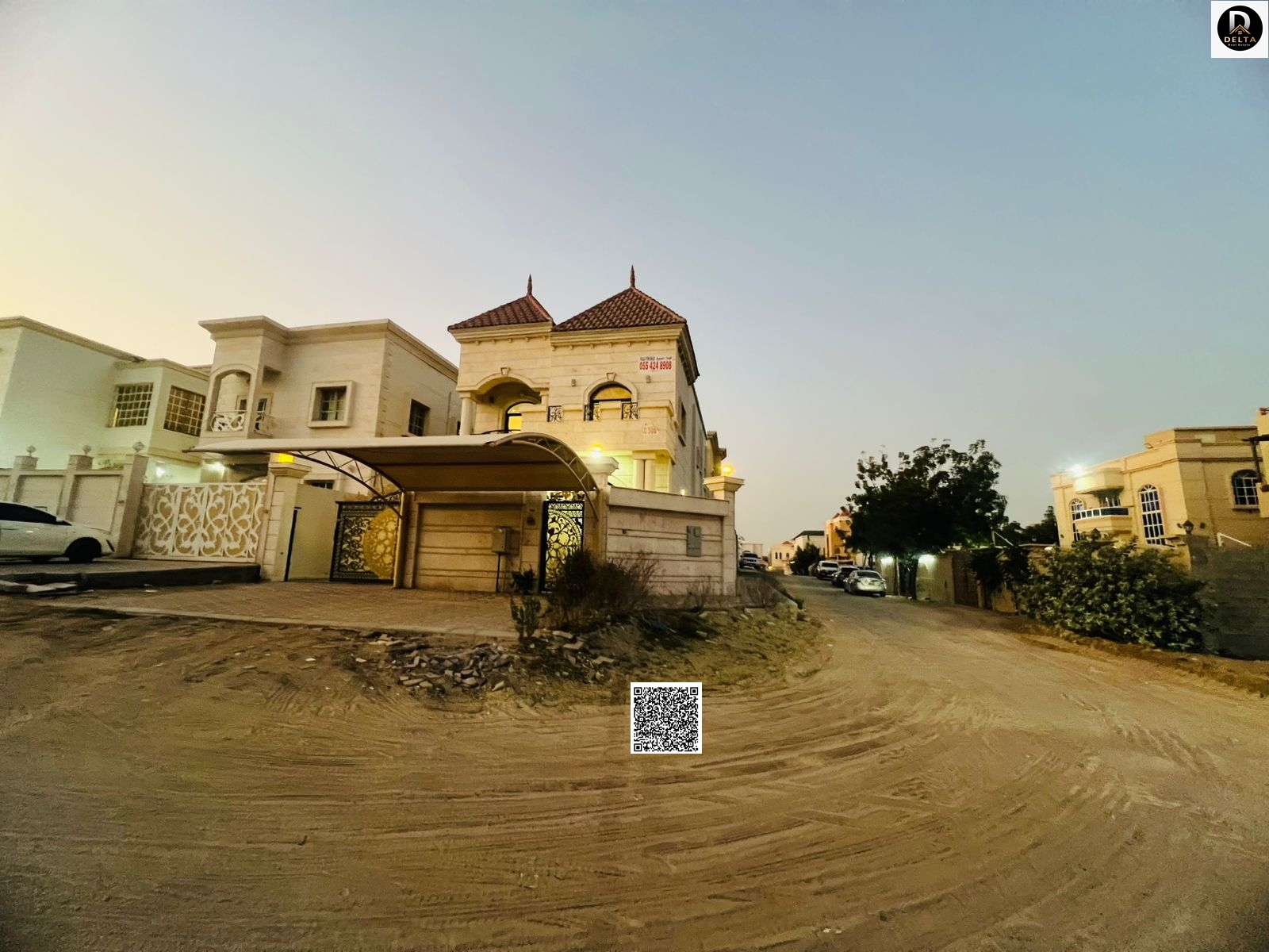 Luxury Corner Villa for Sale — Corner of Two Streets | Classic Stone Facade | Al Muwaihat 1 — Ajman