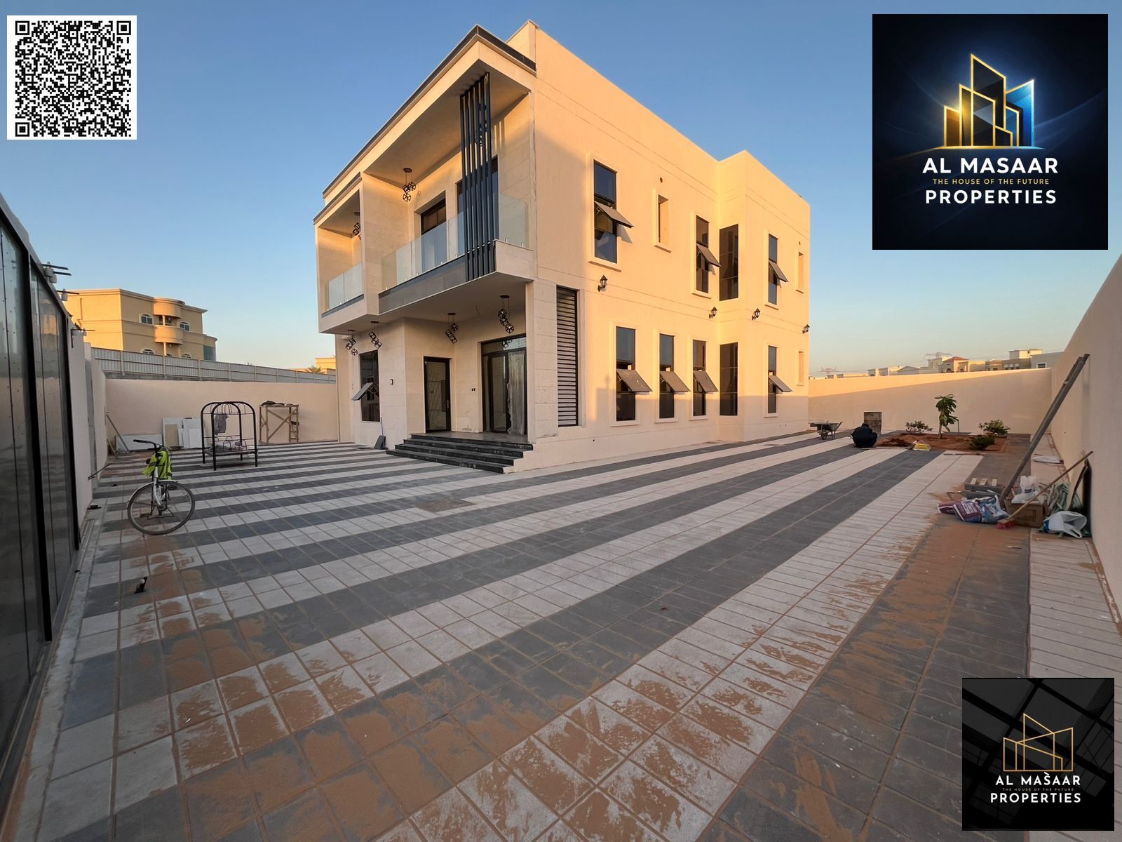 For sale: Two-story villa with a roof terrace, 6200 sq ft, including air conditioning, at a very attractive price of 3 million. Features five master b