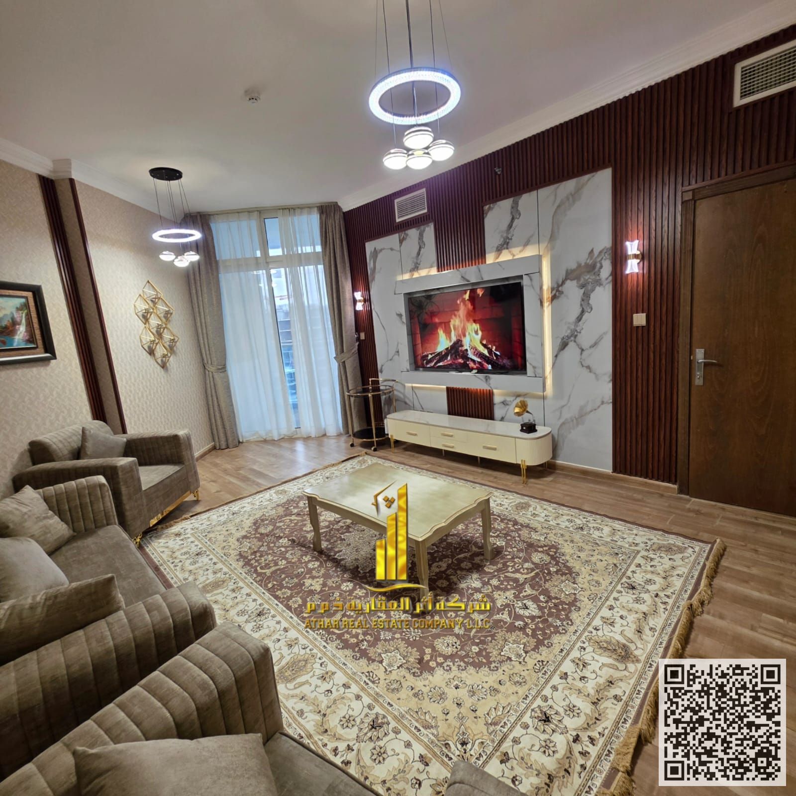 The most luxurious fully furnished one-bedroom apartment for monthly rent in Ajman Includes bills, internet, and parking Ready to move in !