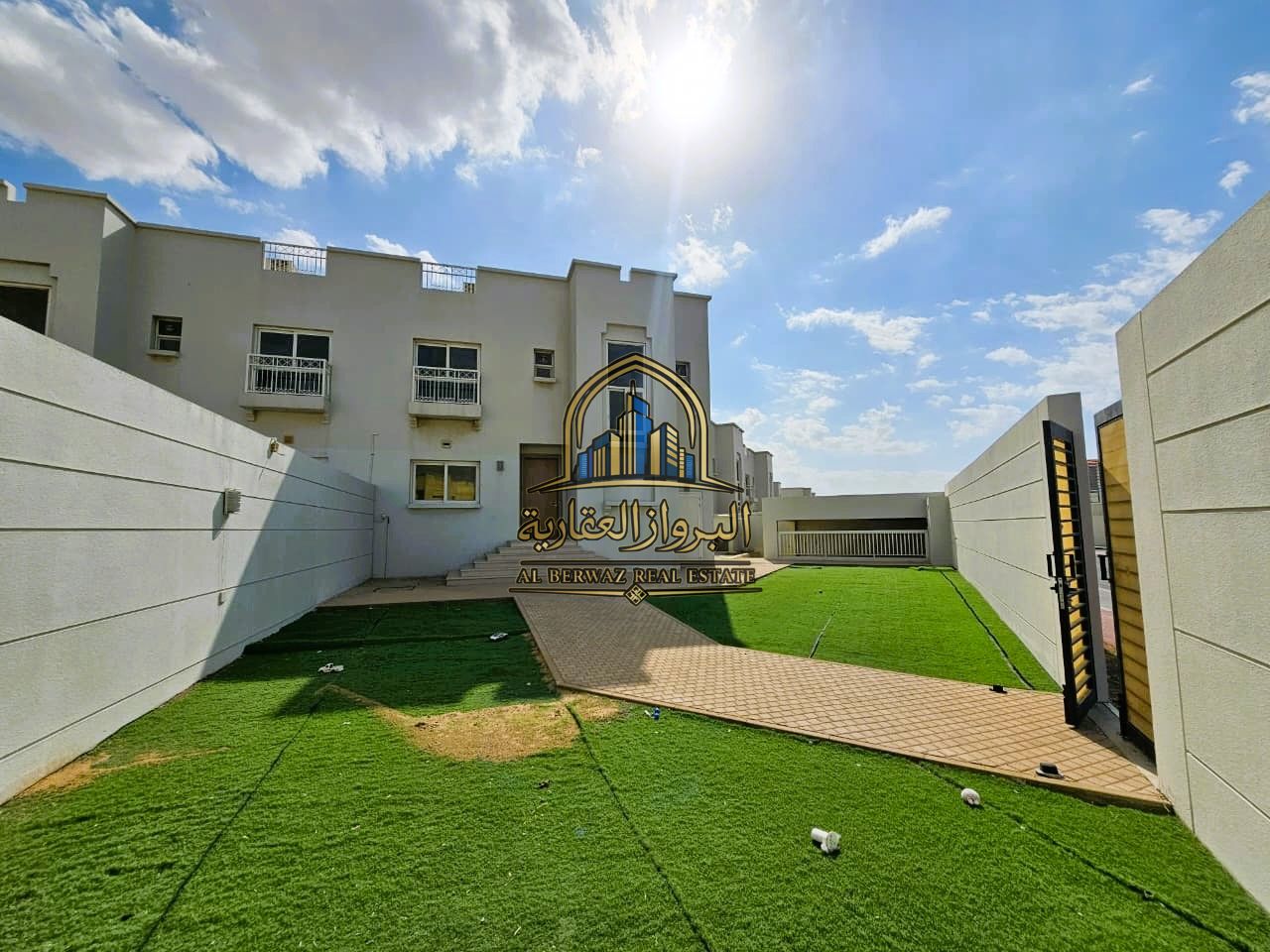 Premium 3BR Villa with Maid Room & Artificial Grass Lawn for Rent in Barashi Sharjah | 110K