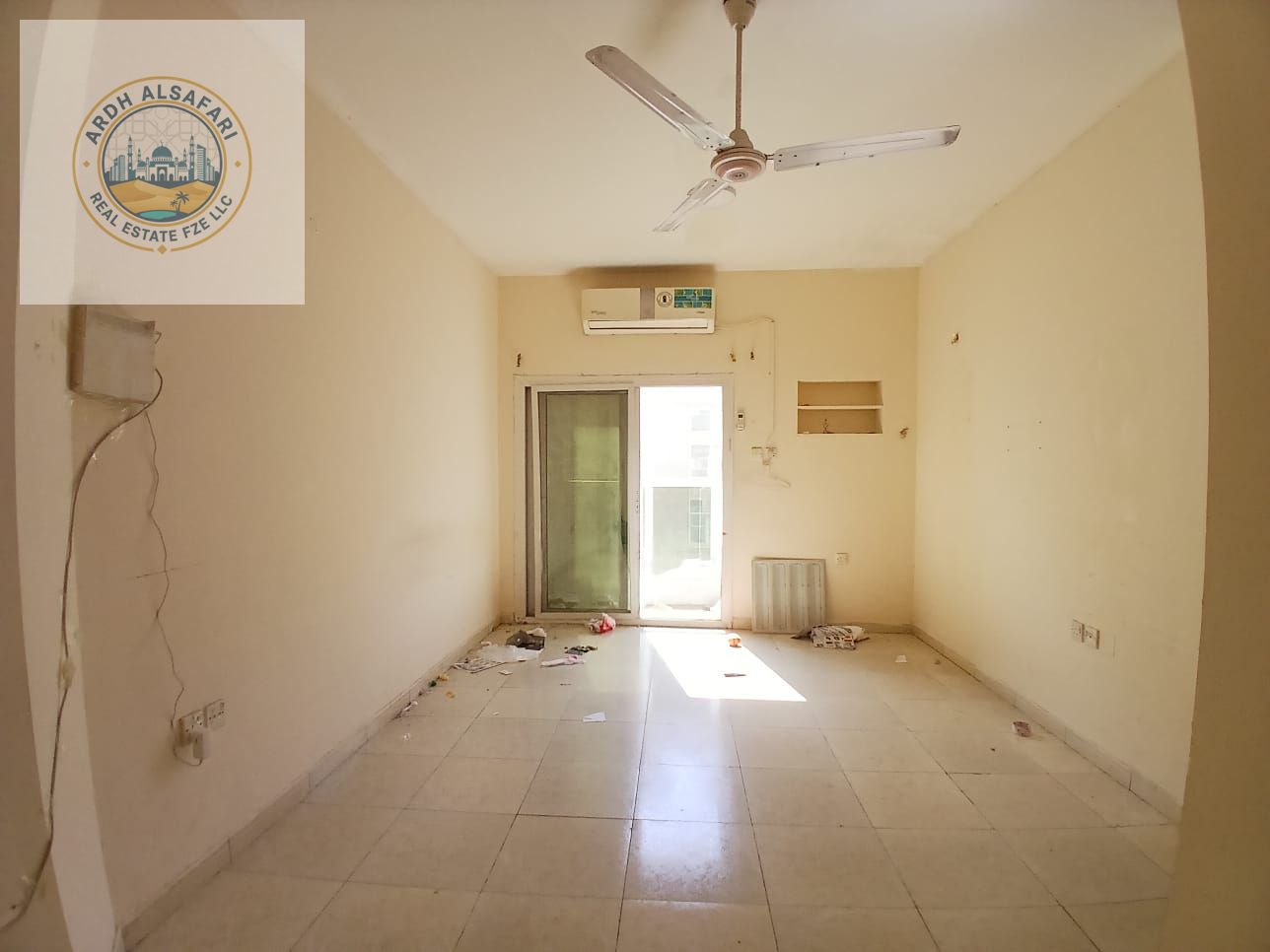 Ready to move big size 1BHK with balcony on the road building