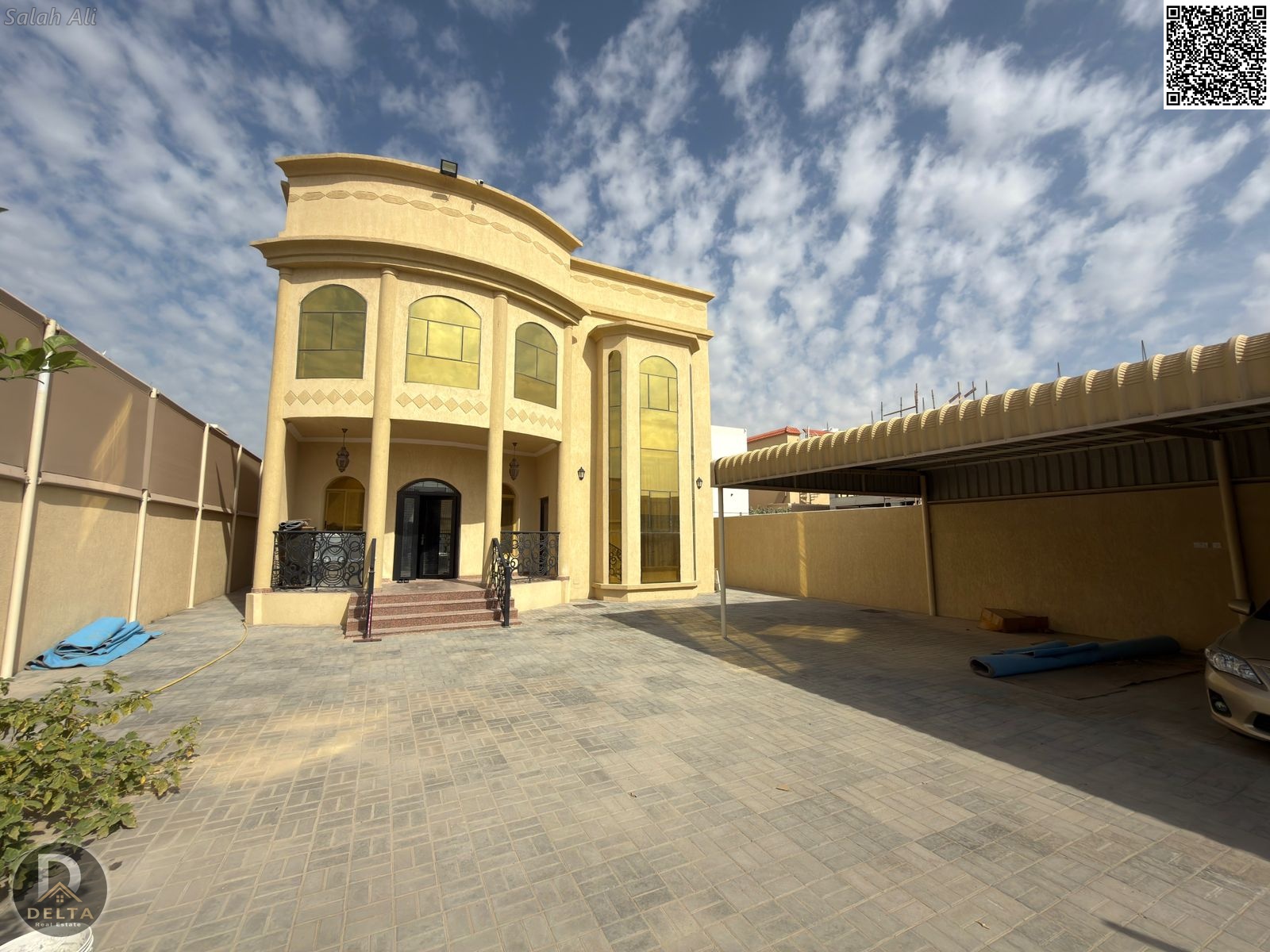 Modern villa for sale in Al Muwaihat 1 area - Ajman. Excellent location opposite a park and mosque.