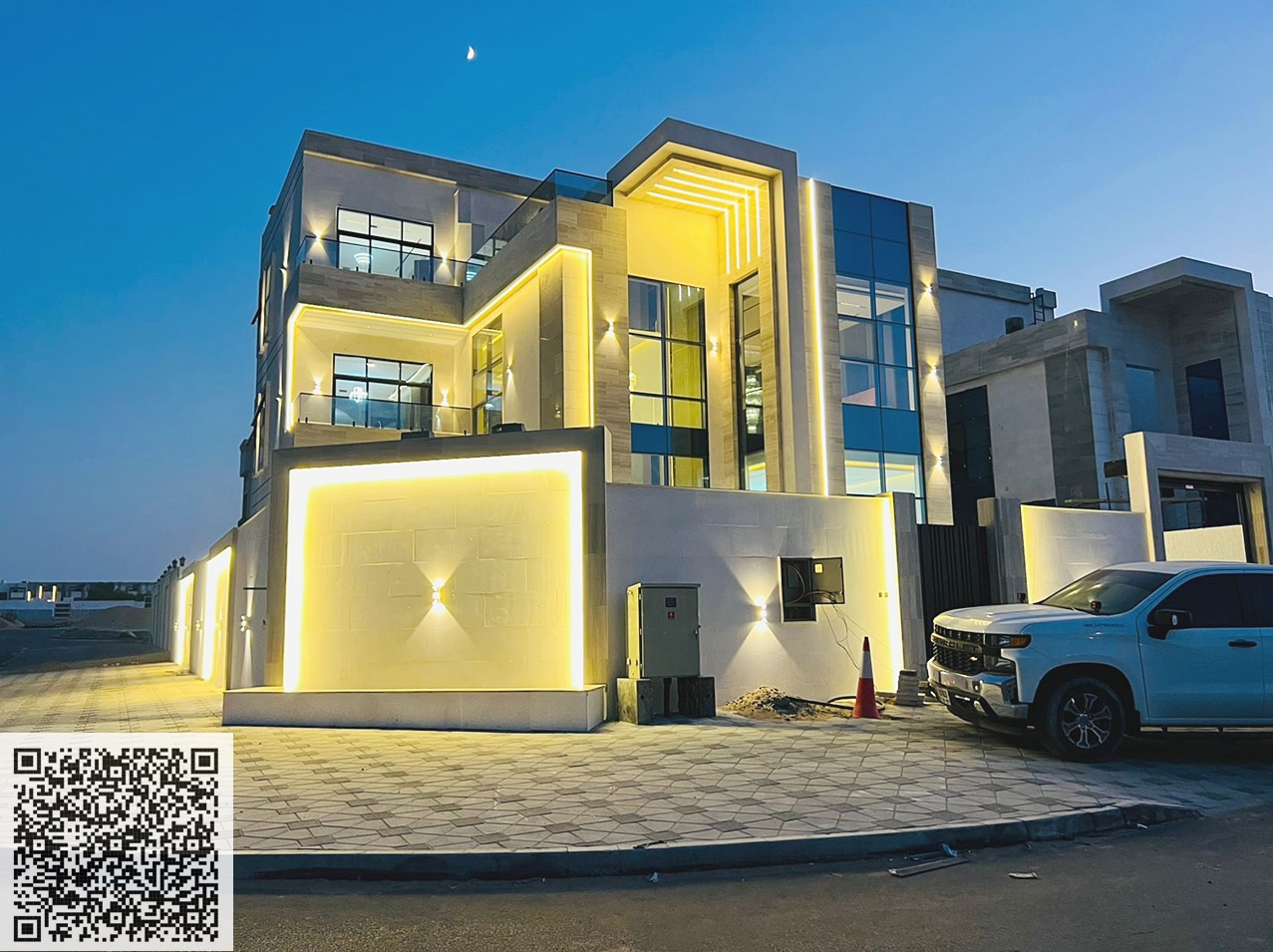 Corner villa for sale in Al Helio 2 with a swimming pool – Ajman | 6 bedrooms | Includes electricity, water, air conditioning, and furniture + interna