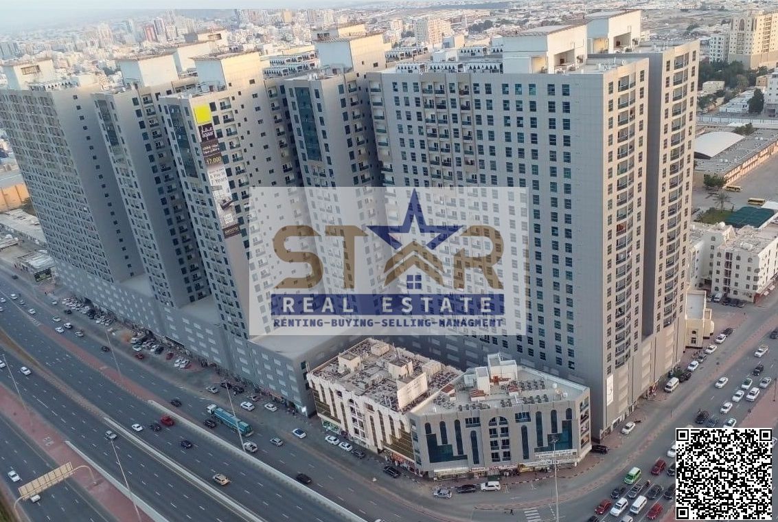 1BHK apartments for annual rent (2 bathrooms + balcony + Parking) in the center of Ajman, close to all services and easy access to Sharjah and Dubai