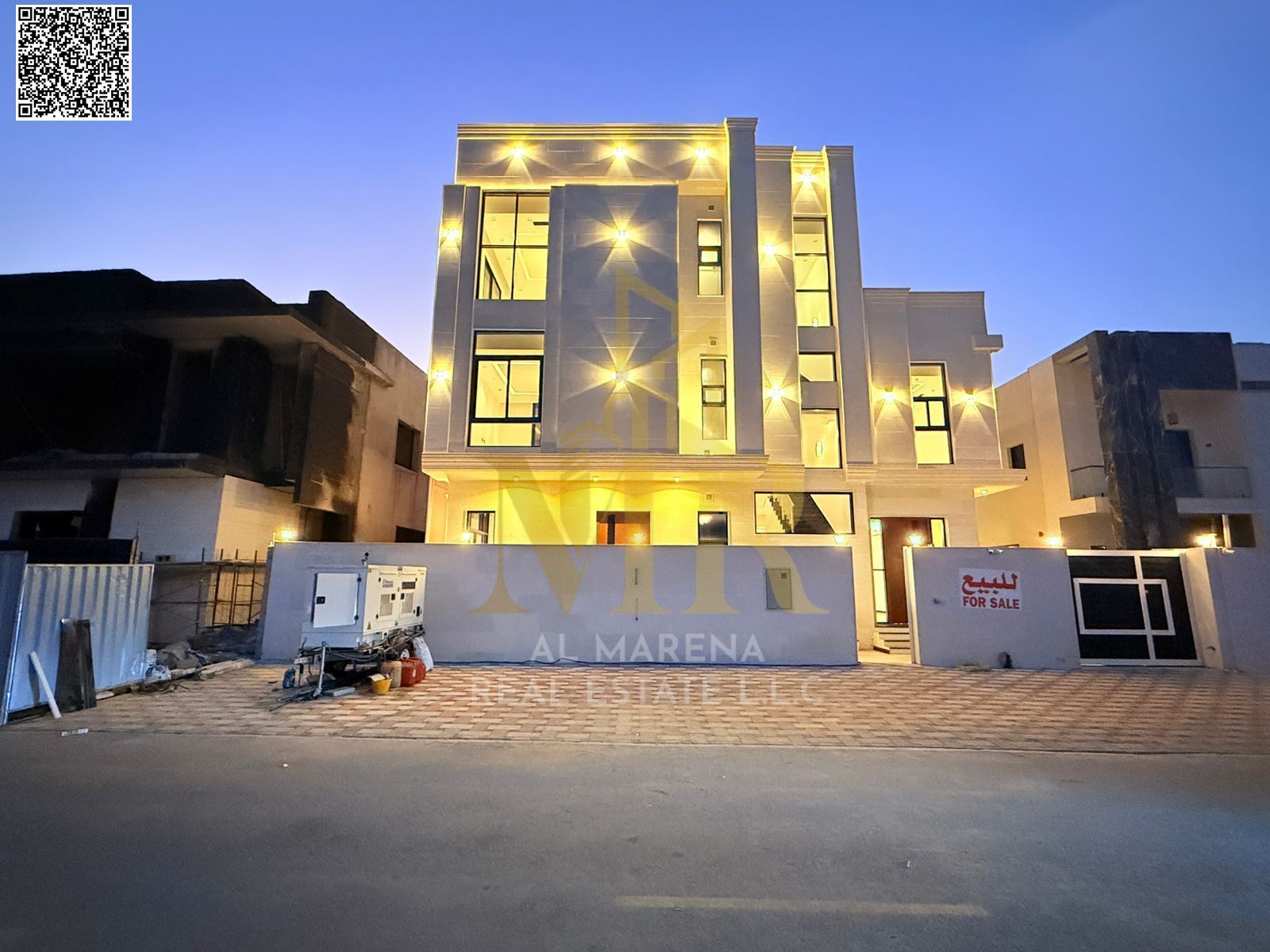 A villa with a price including electricity, water, air conditioning, registration and ownership fees, on the main street, ready to live in, in the mos