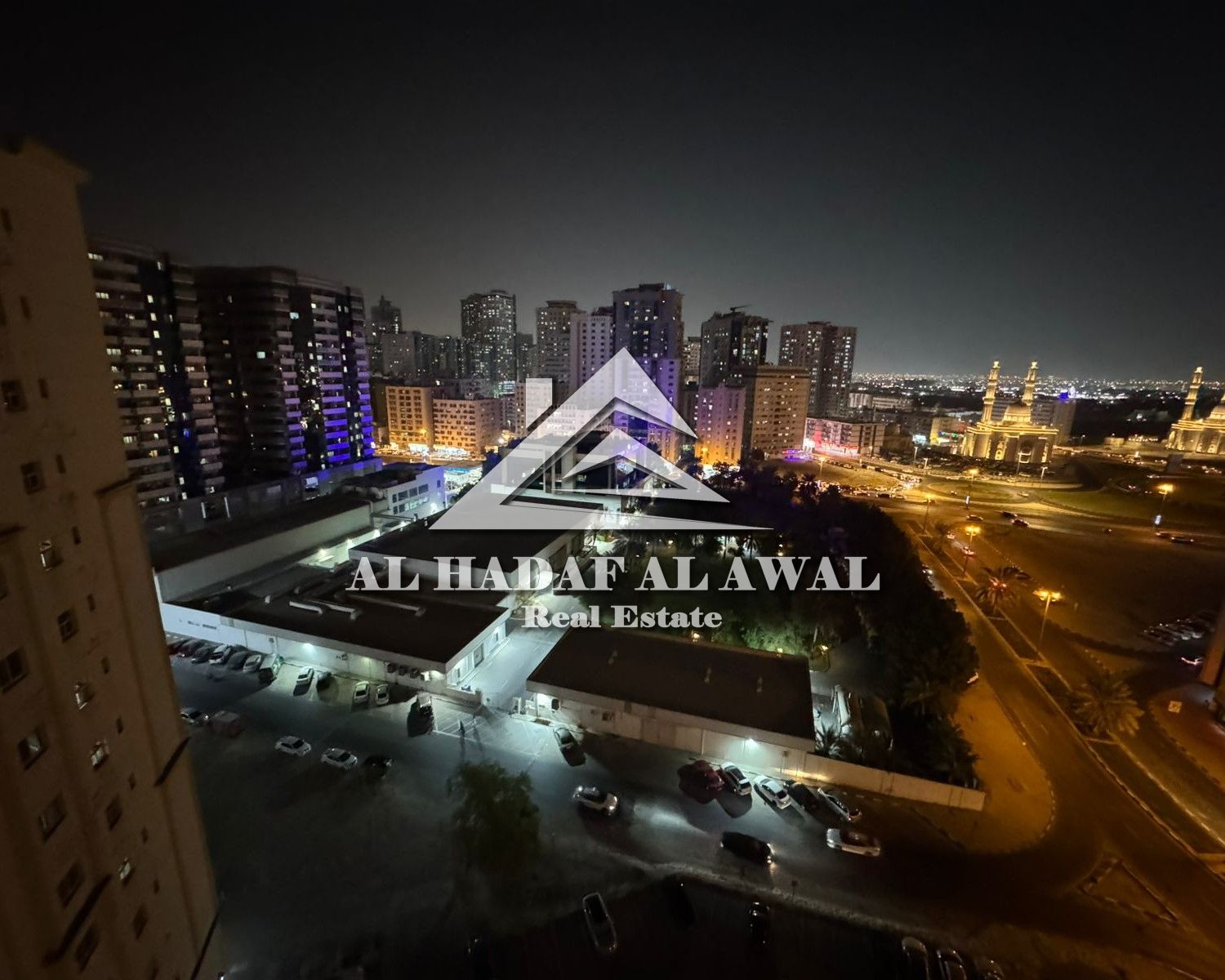 One bedroom and living room for rent in Al Taawun super lux finishing second tenant prime location close to services and transport available from 1st