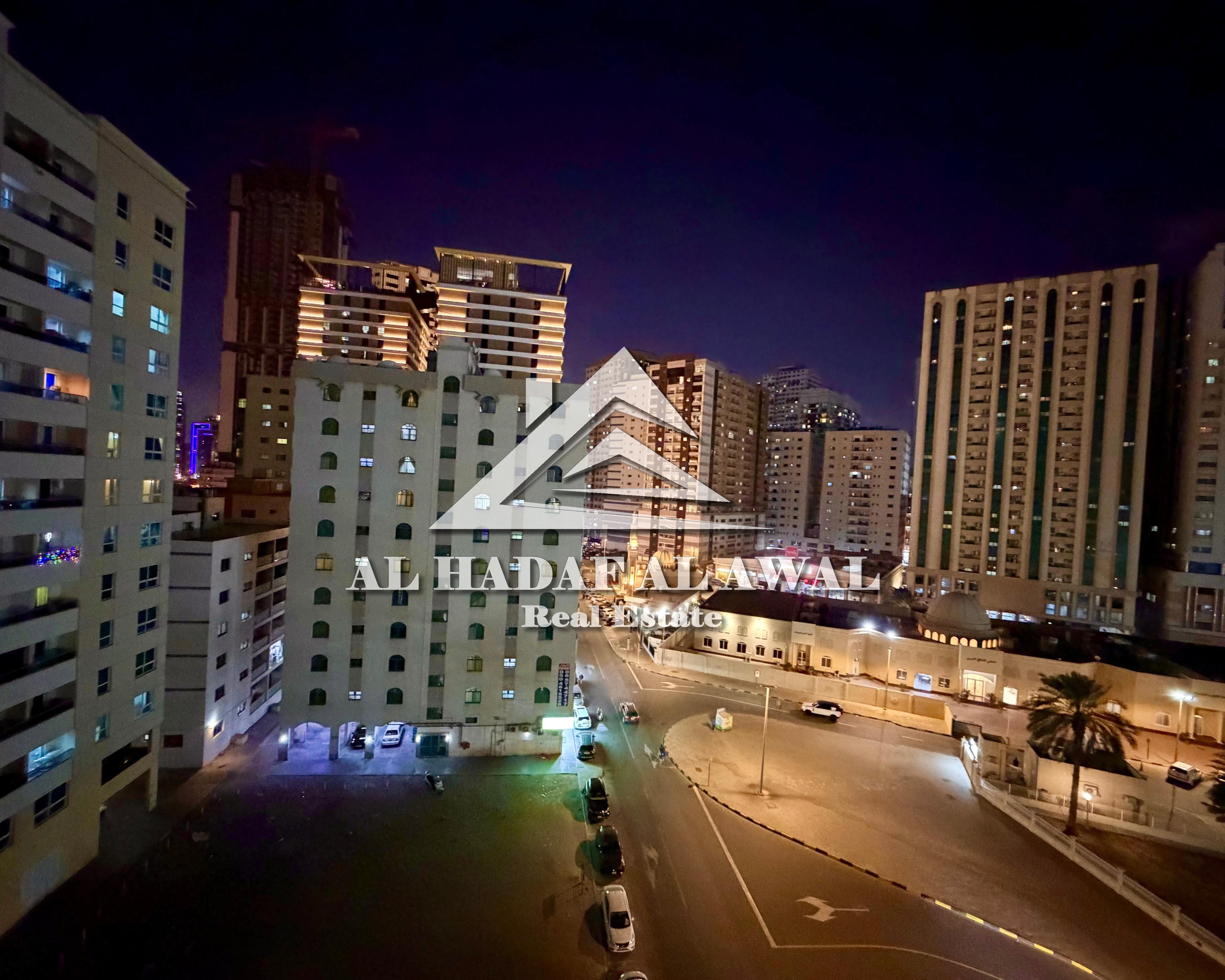 One bedroom and living room first tenant in Al Majaz 3 facing Al Safya Park prime quiet location modern finishing practical layout suitable for single