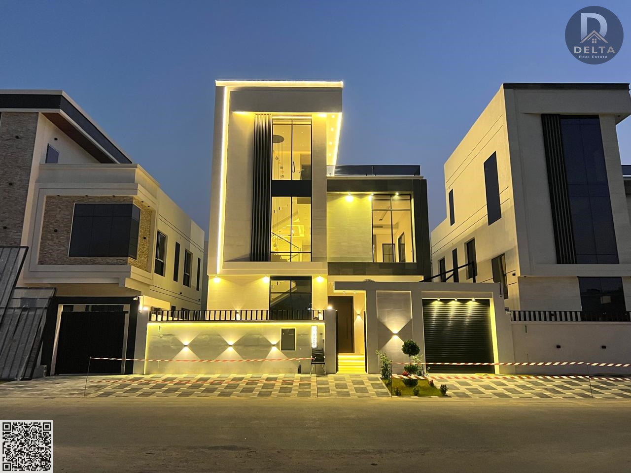 For sale: A luxurious modern villa in the Al Yasmin area. The price includes air conditioning. The villa is freehold, features a front setback, and bo