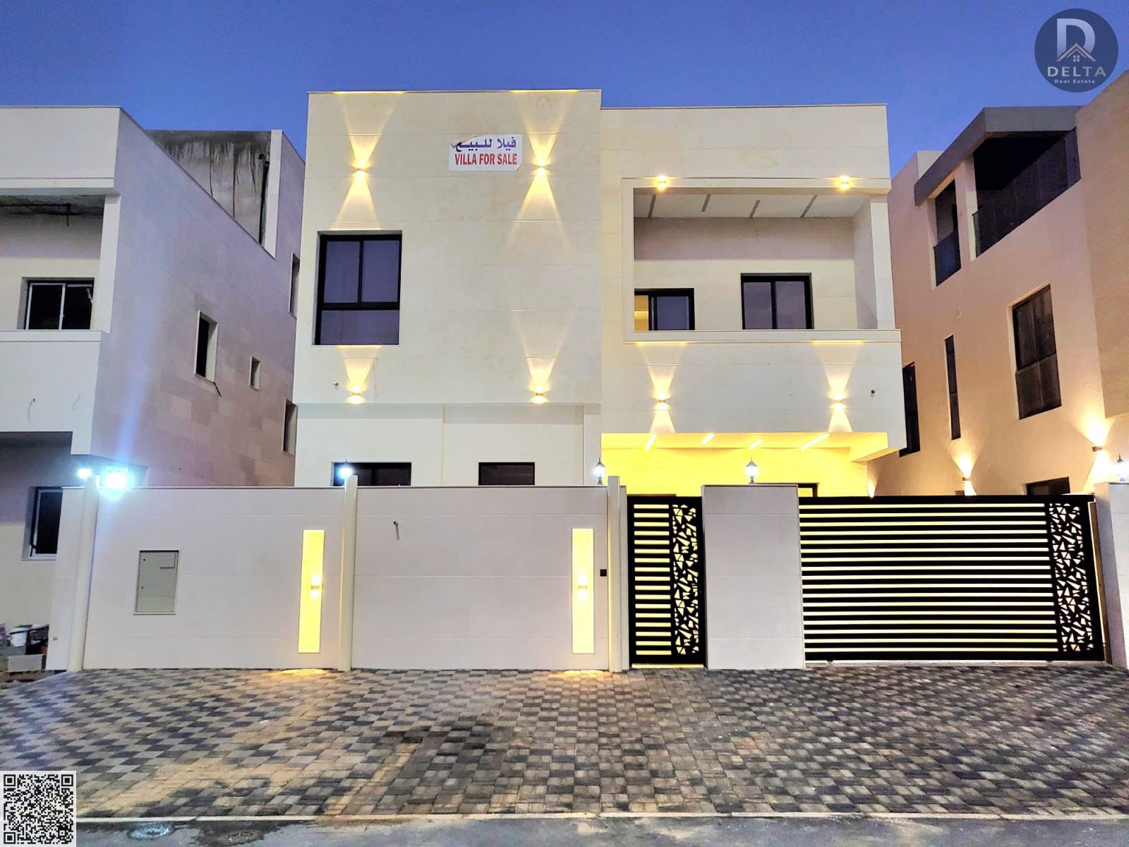 A modern villa in Al Bahia, one of the most prestigious and sought-after areas for family villas, featuring super modern finishes and a prime location