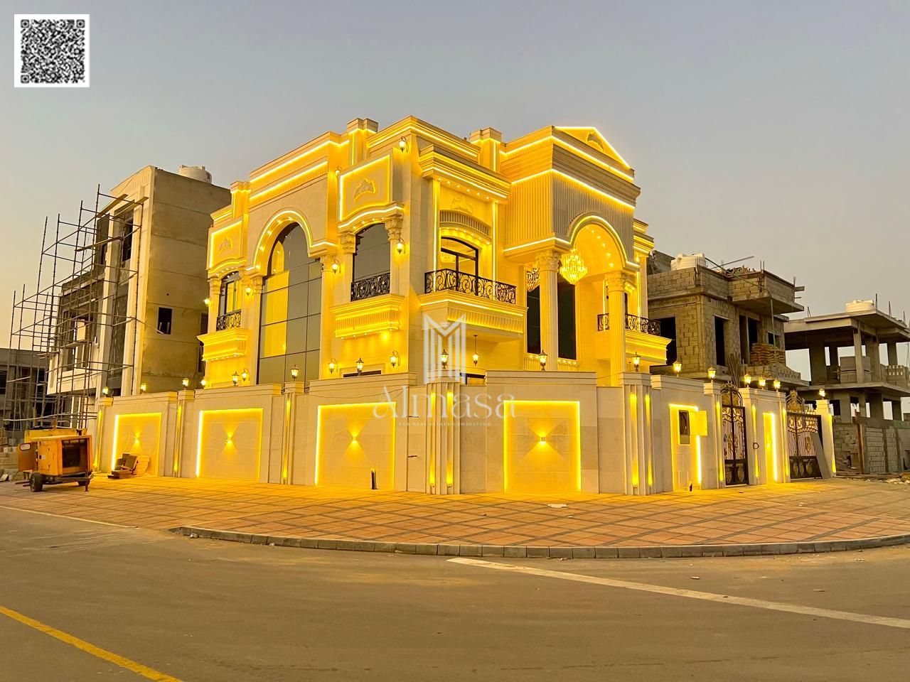 Own a corner villa, registration fees included, with an area of 3800 sq ft, 5 bedrooms, minutes from Sheikh Mohammed Bin Zayed Road