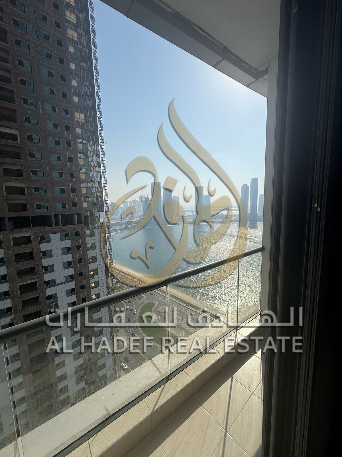 Two bedrooms and a hall, air conditioning provided by the owner - Luxury apartment for rent in Al Khan First row on the Al Khan Corniche** - Stunning