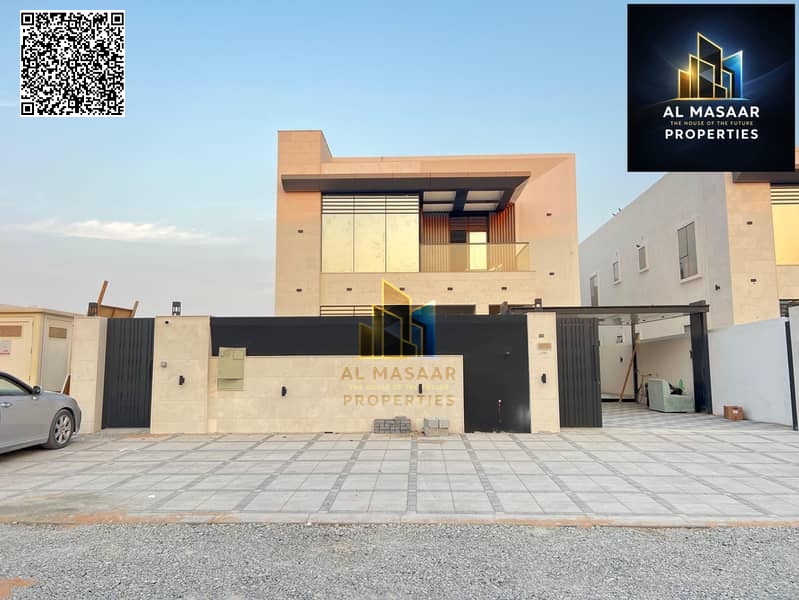 Modern design villa with a large area behind Ajman Academy, price includes air conditioning and is negotiable.