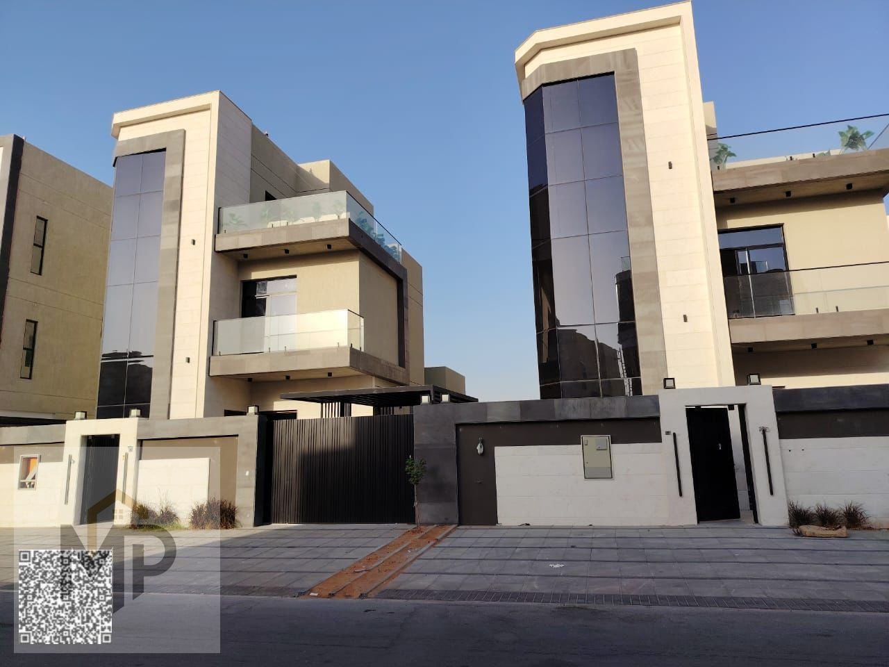 Opposite Al Rahmaniya, Sharjah, 3 floors, garden and modern balconies, central air conditioning, electricity and water included, quiet area, freehold