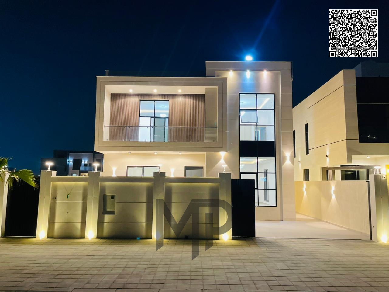 “A luxury villa with a land area of 4,100 square feet, 5 master rooms, with a large garden, in an excellent location behind Al-Watan University. Fre