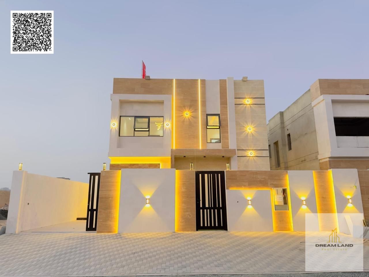 Villa with all registration and ownership fees included in the most prestigious area of Ajman, freehold ownership.