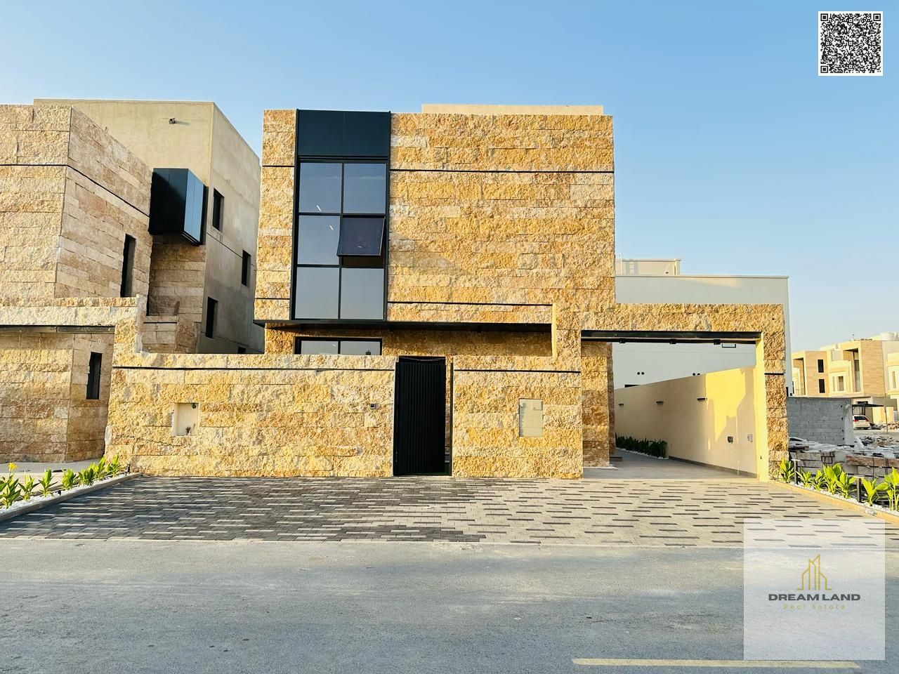 European-style villa with a modern design in Al Bahia, priced inclusive of registration and ownership fees, available through bank financing or cash.