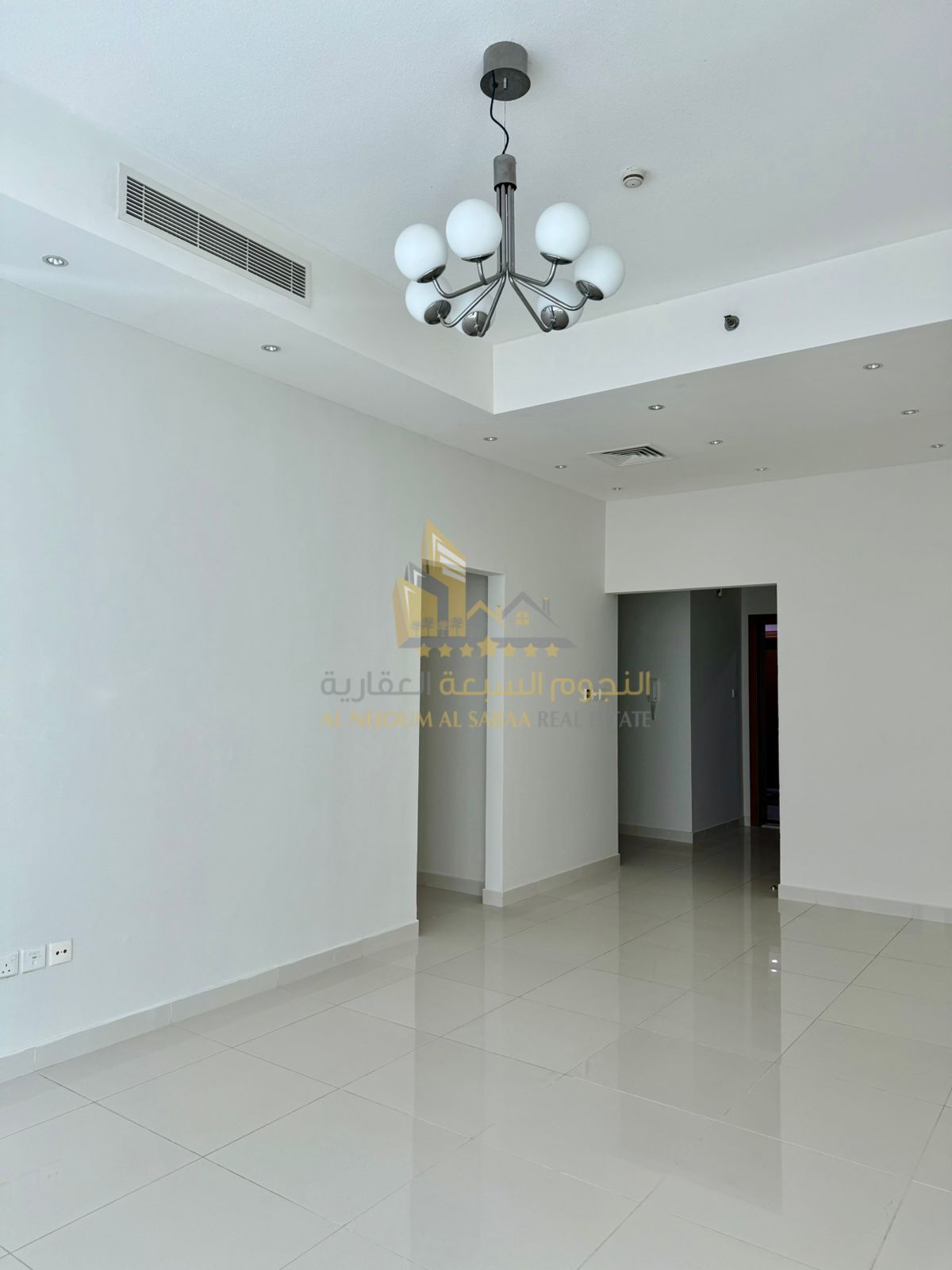 Two-bedroom apartment with a living room for rent in Al Khan area, with parking and a maid's room.