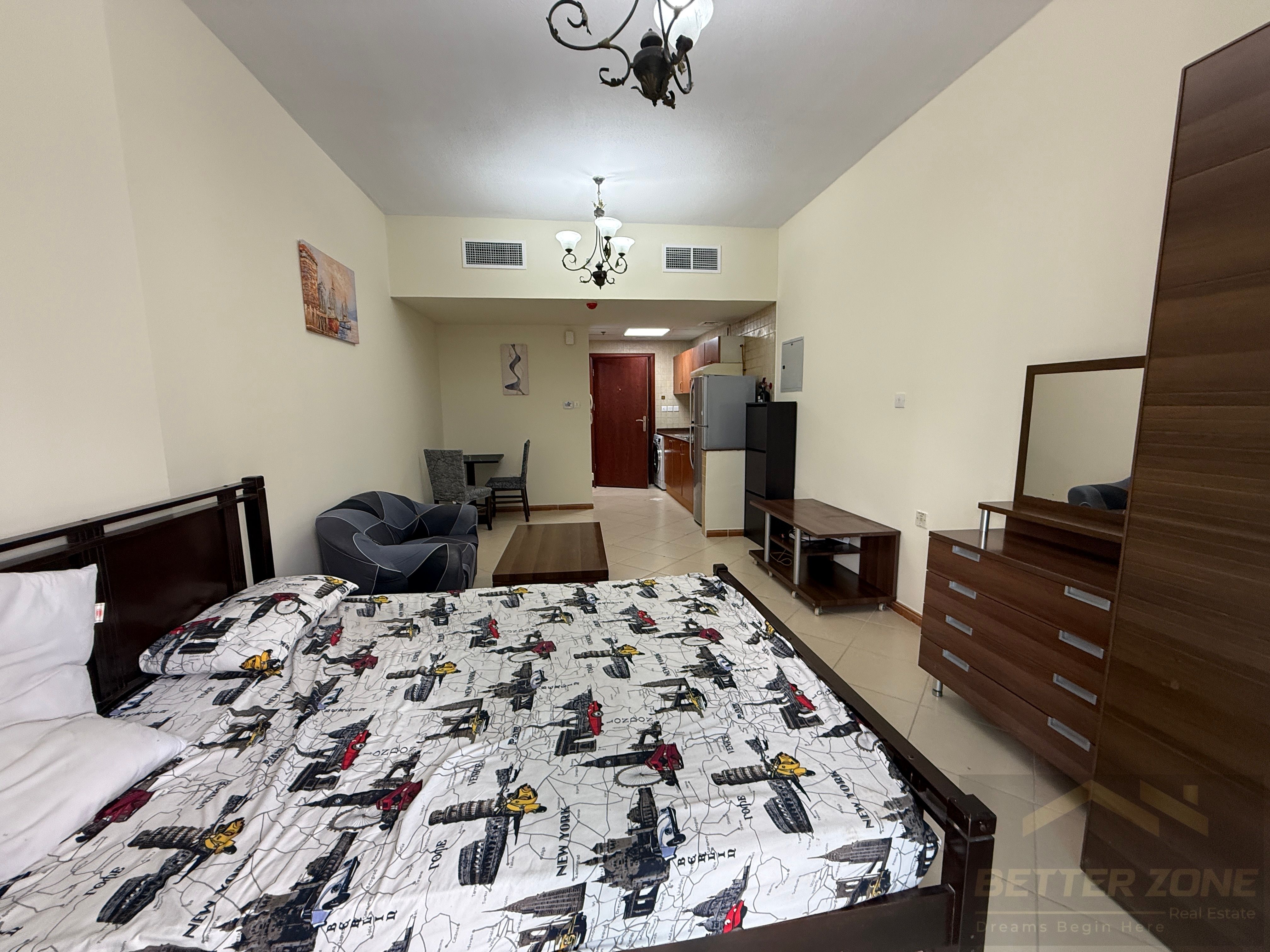 Studio with Balcony - Furnished - Shaik Zayed View