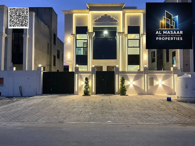 Villa with all registration and ownership fees included, on the main street, ready to move in, in one of the most prestigious areas of Ajman, freehold