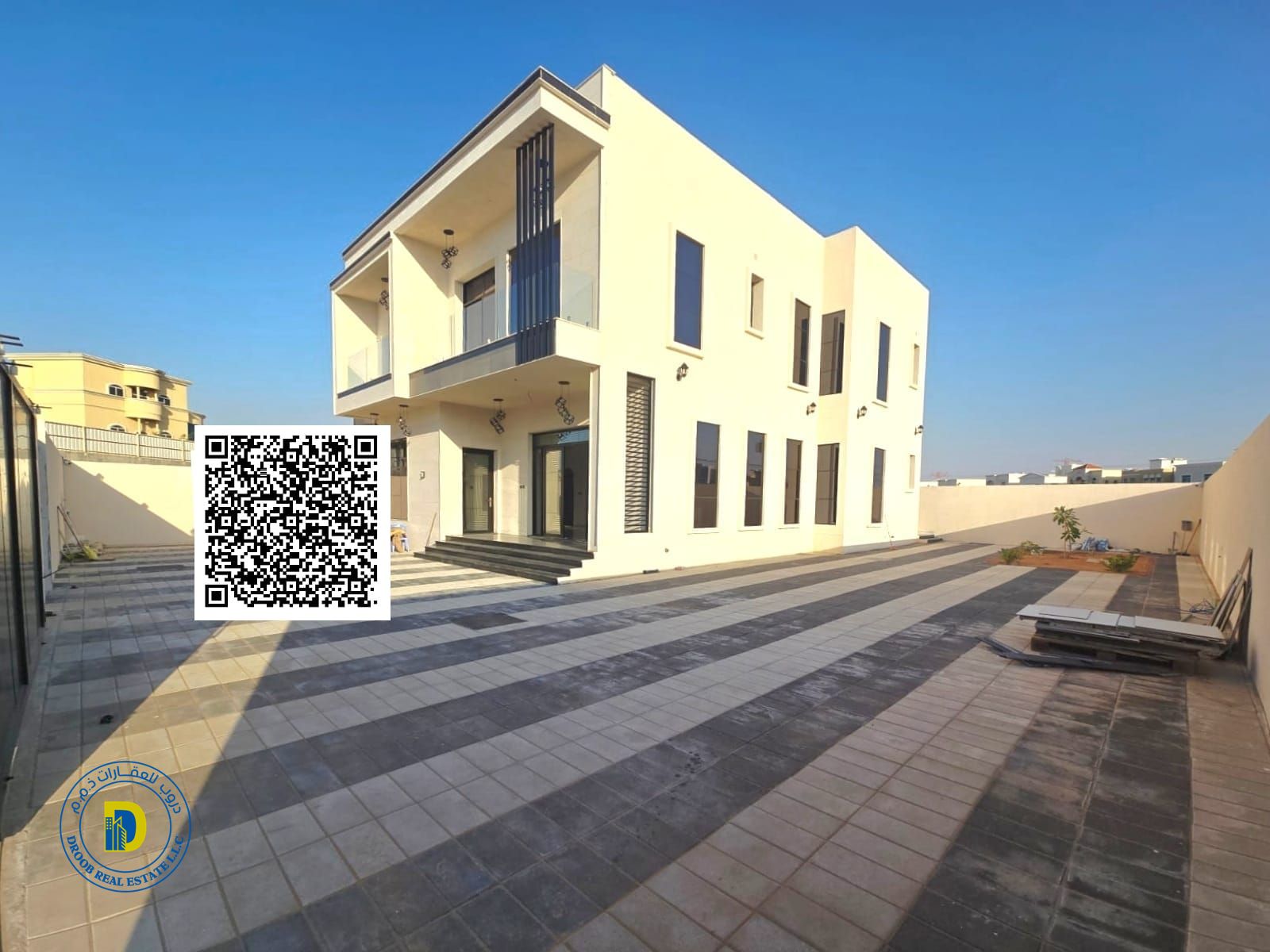 Al Yasmin, a strategically located villa in one of the city's most prestigious neighborhoods, with 5 bedrooms and a rooftop terrace, fully A C