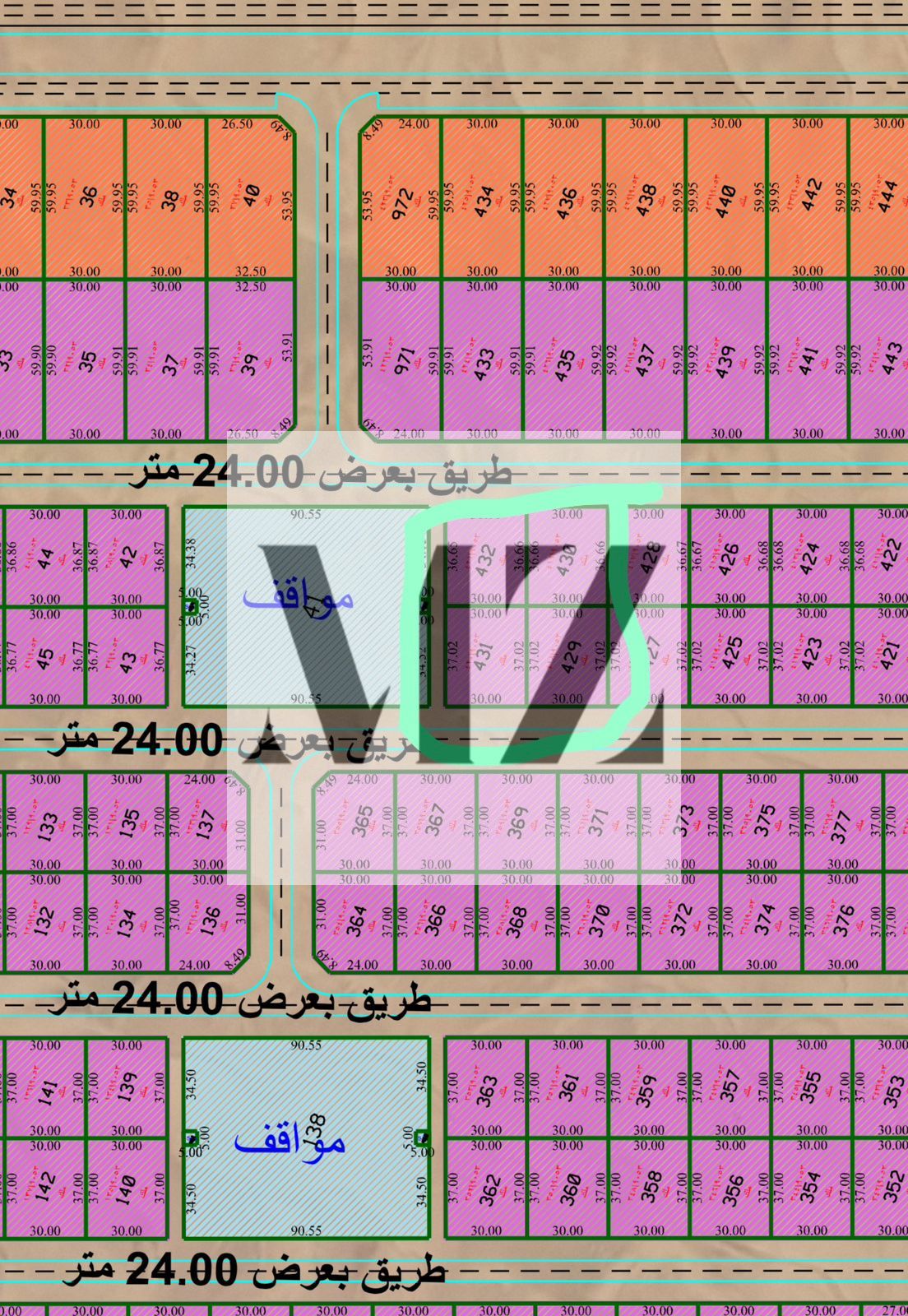 For sale: 4 plots of land in Al Qasimia 4 . Two of the plots are unique in that they have frontage on two streets.
