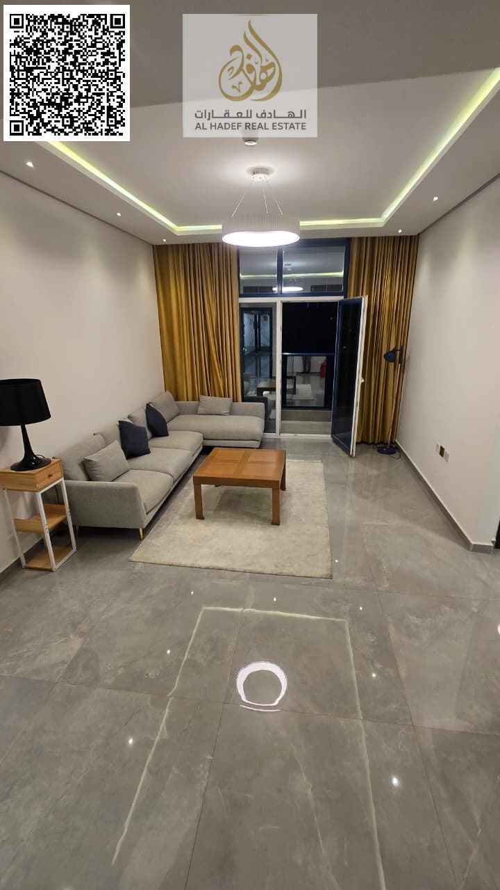One-bedroom apartment with living room, 2 bathrooms, and a balcony | First occupancy and one of the most beautiful apartments in Ajman | One-bedroom a