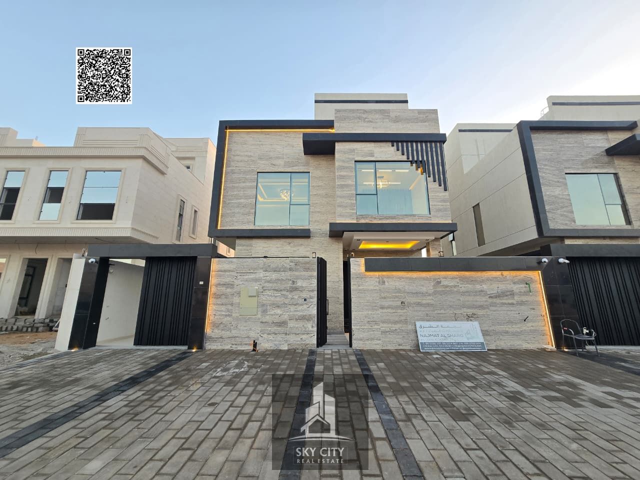 Modern villa with high-end finishing, ready to move in, with electricity, water, and air conditioning, opposite Al-Hamidiyah Park.
