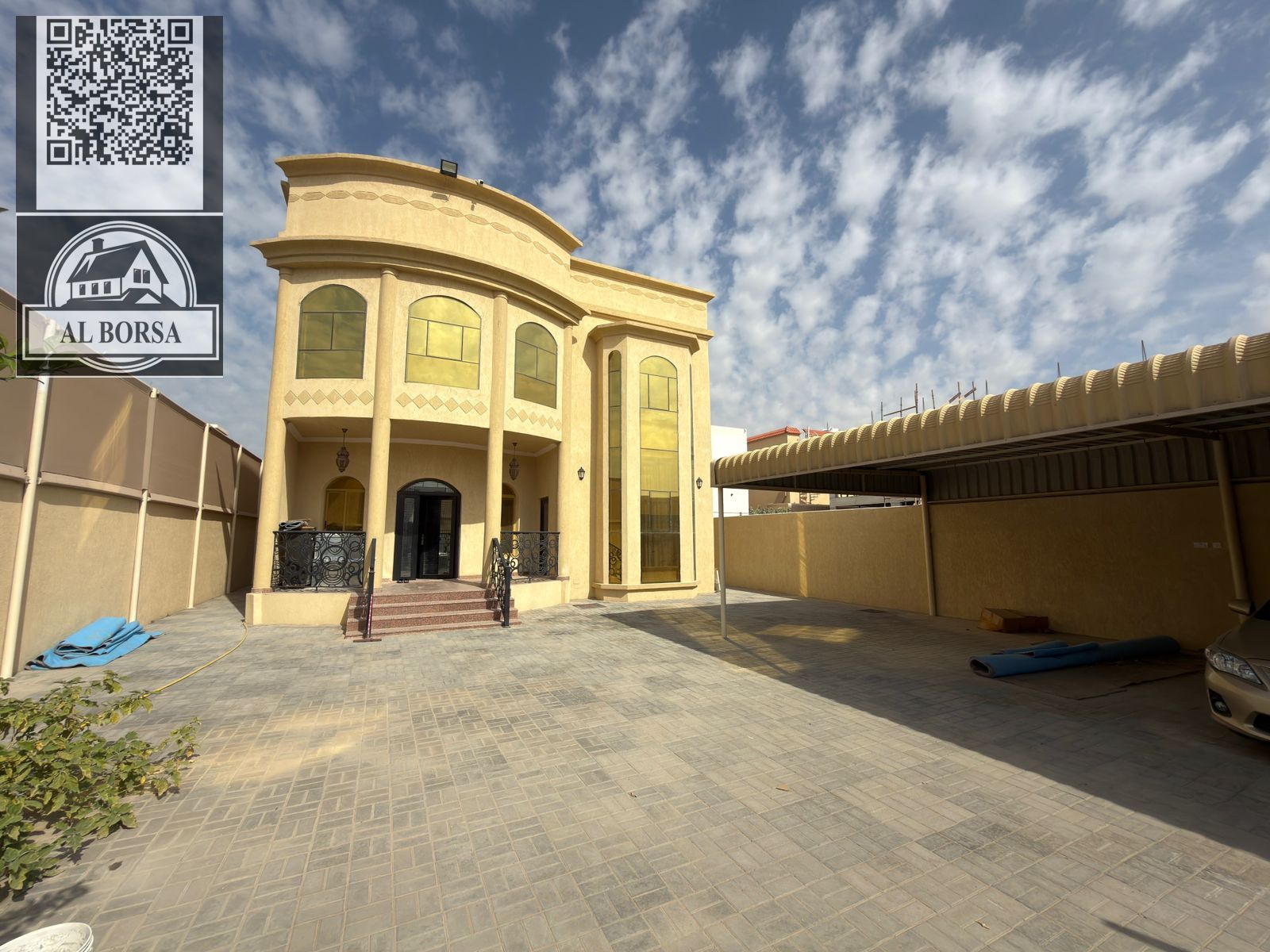 Villa for sale in Al Muwaihat 1, ground floor, first floor and roof, 5 master bedrooms, opposite a garden and mosque, includes all facilities.