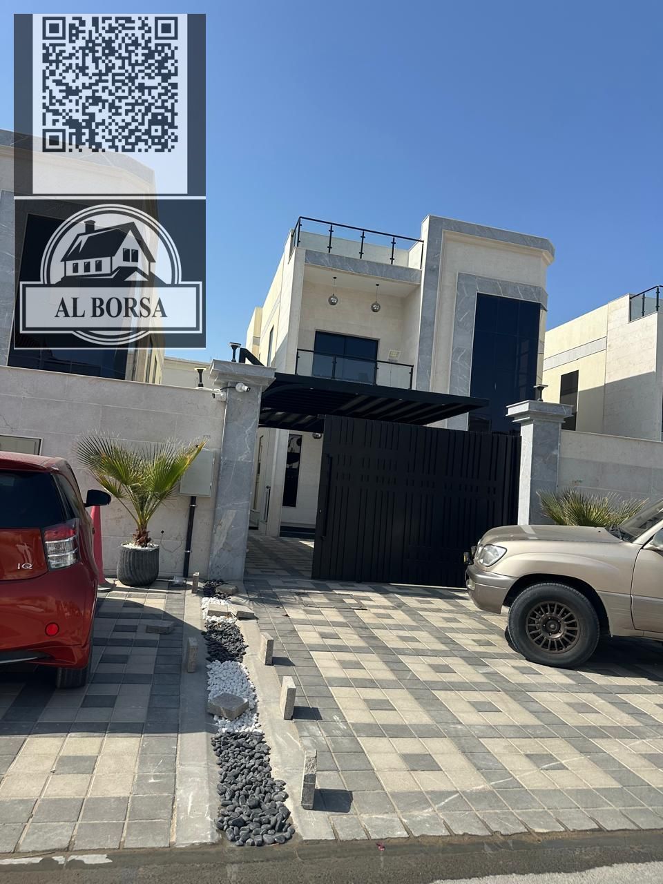 For sale: Super deluxe villa in Al Rawda 3, Ajman. 5 master bedrooms, majlis, 2 living rooms, 2 kitchens, maid's room, and swimming pool. 2.35 mill